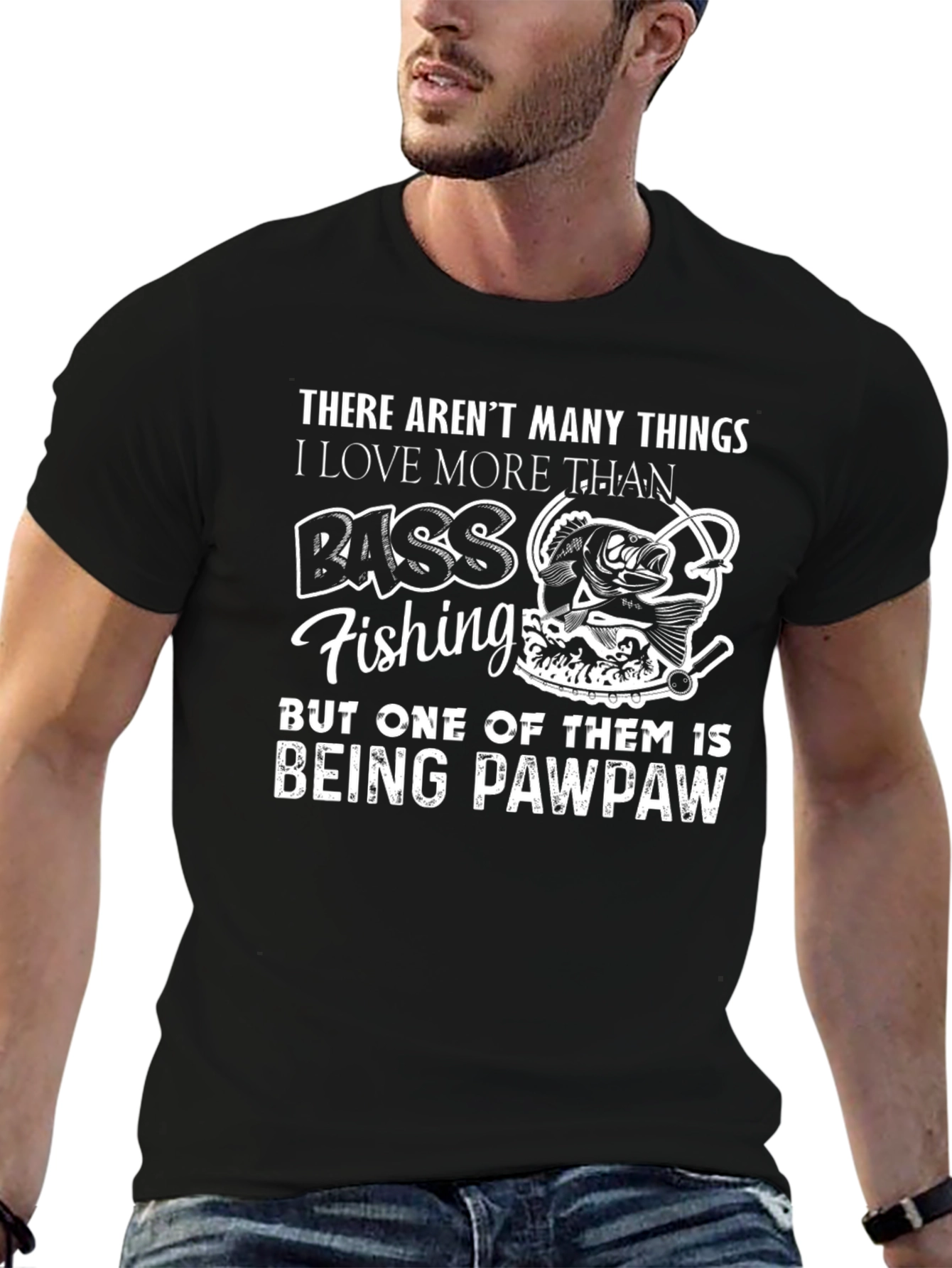 Bass Fishing Pawpaw T-Shirt: Gift for Grandfathers