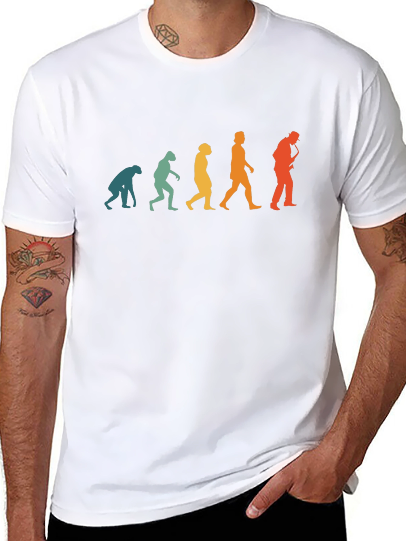 Evolution of Man Saxophone Black T-Shirt
