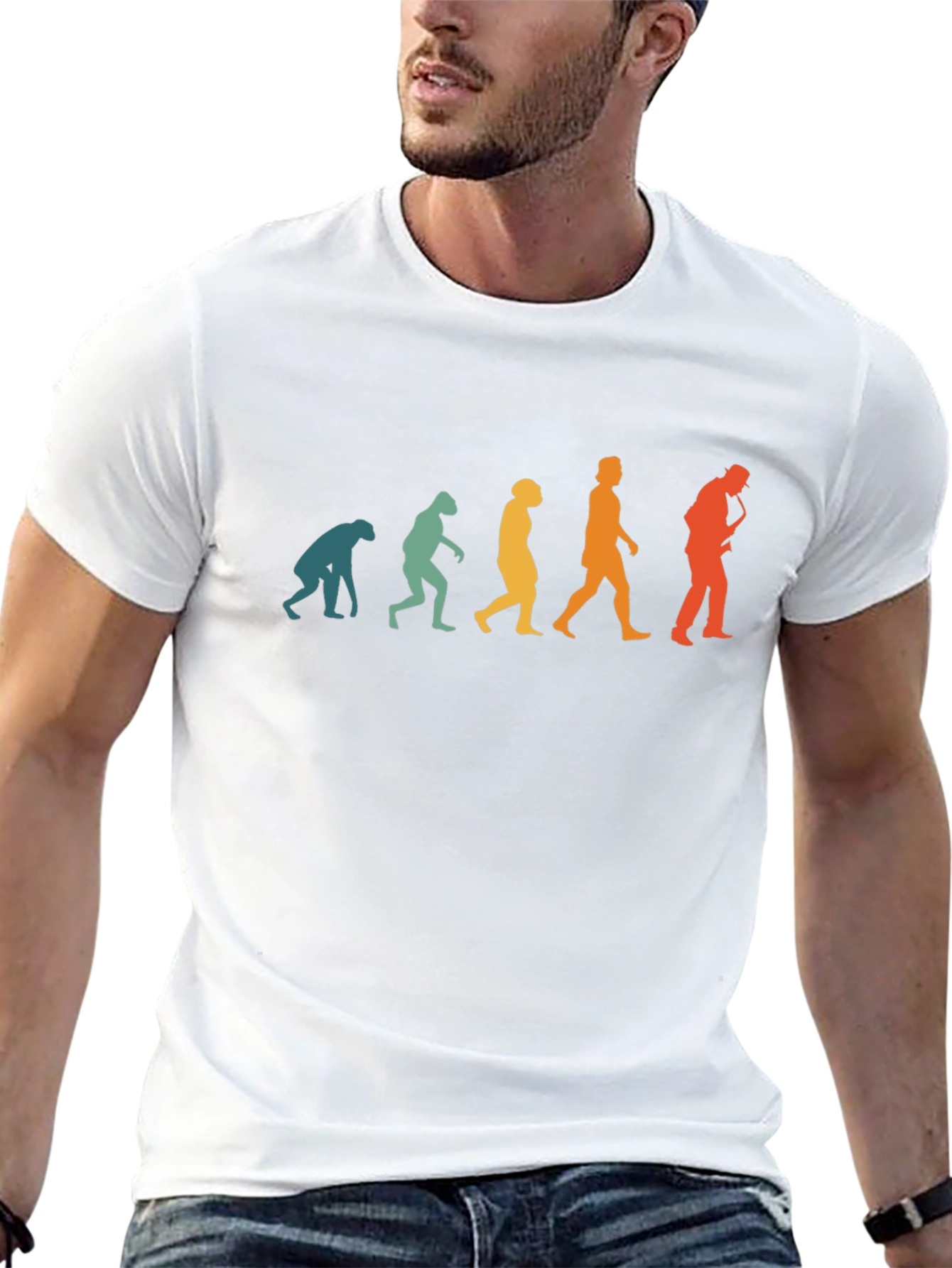 Evolution of Man Saxophone Black T-Shirt