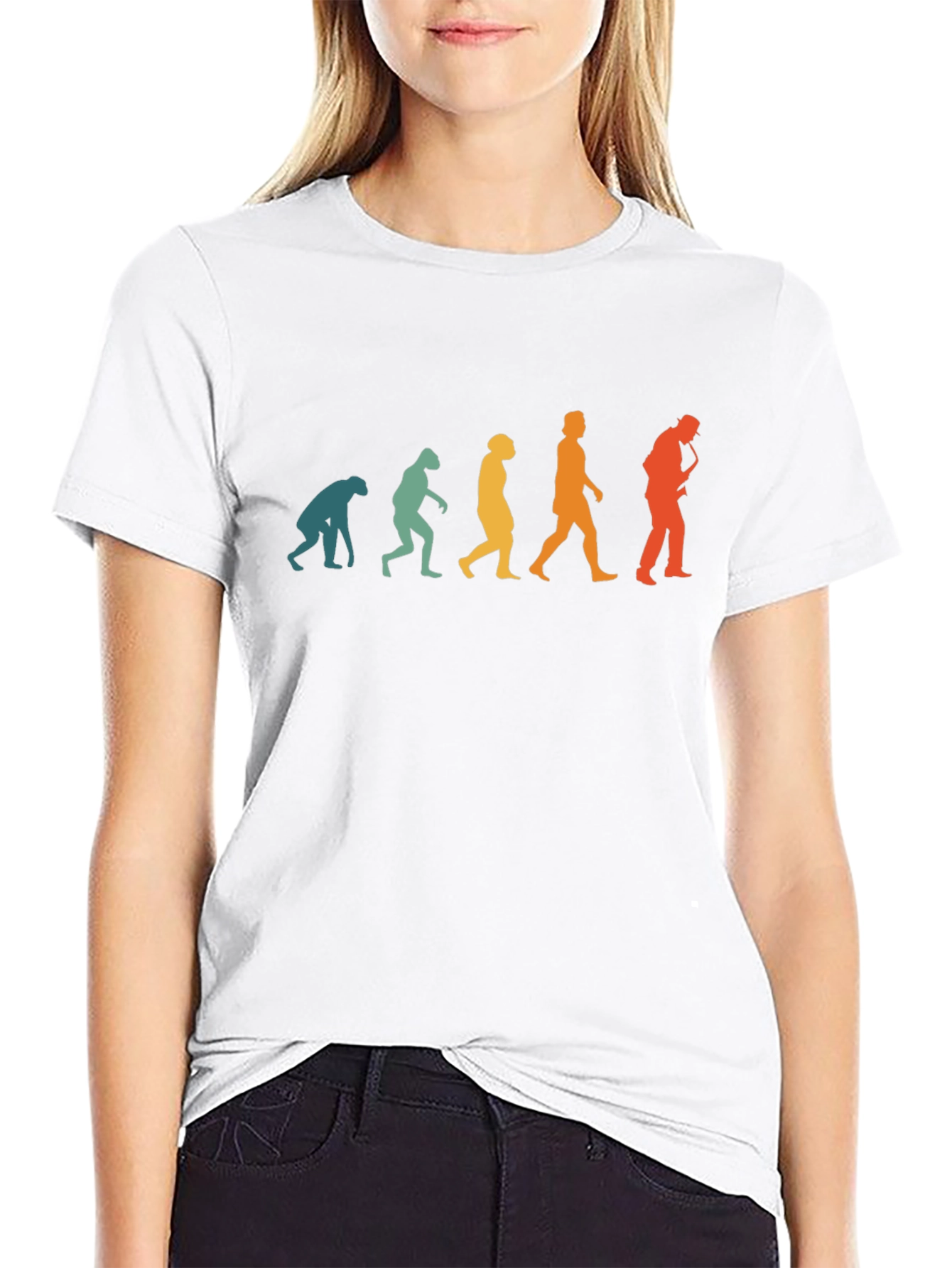 Evolution of Man Saxophone Black T-Shirt