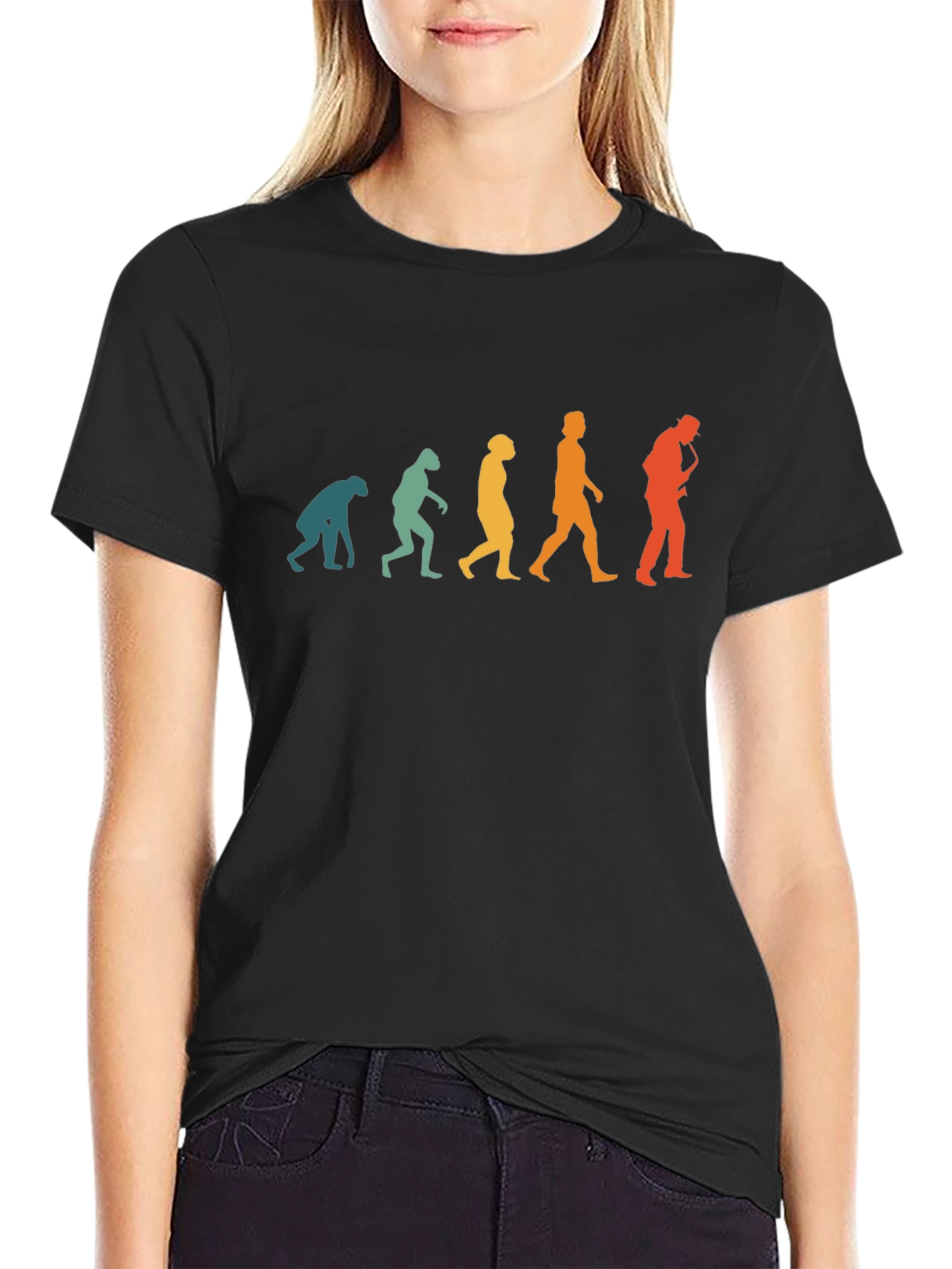 Evolution of Man Saxophone Black T-Shirt