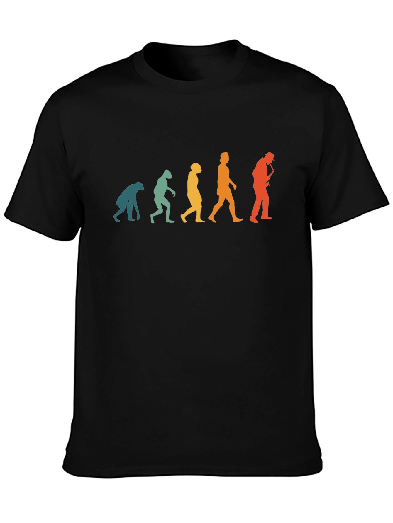 Evolution of Man Saxophone Black T-Shirt