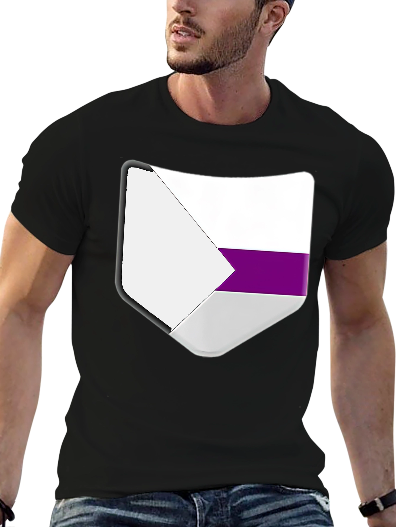 Aromantic Pride Shield T-Shirt - Black