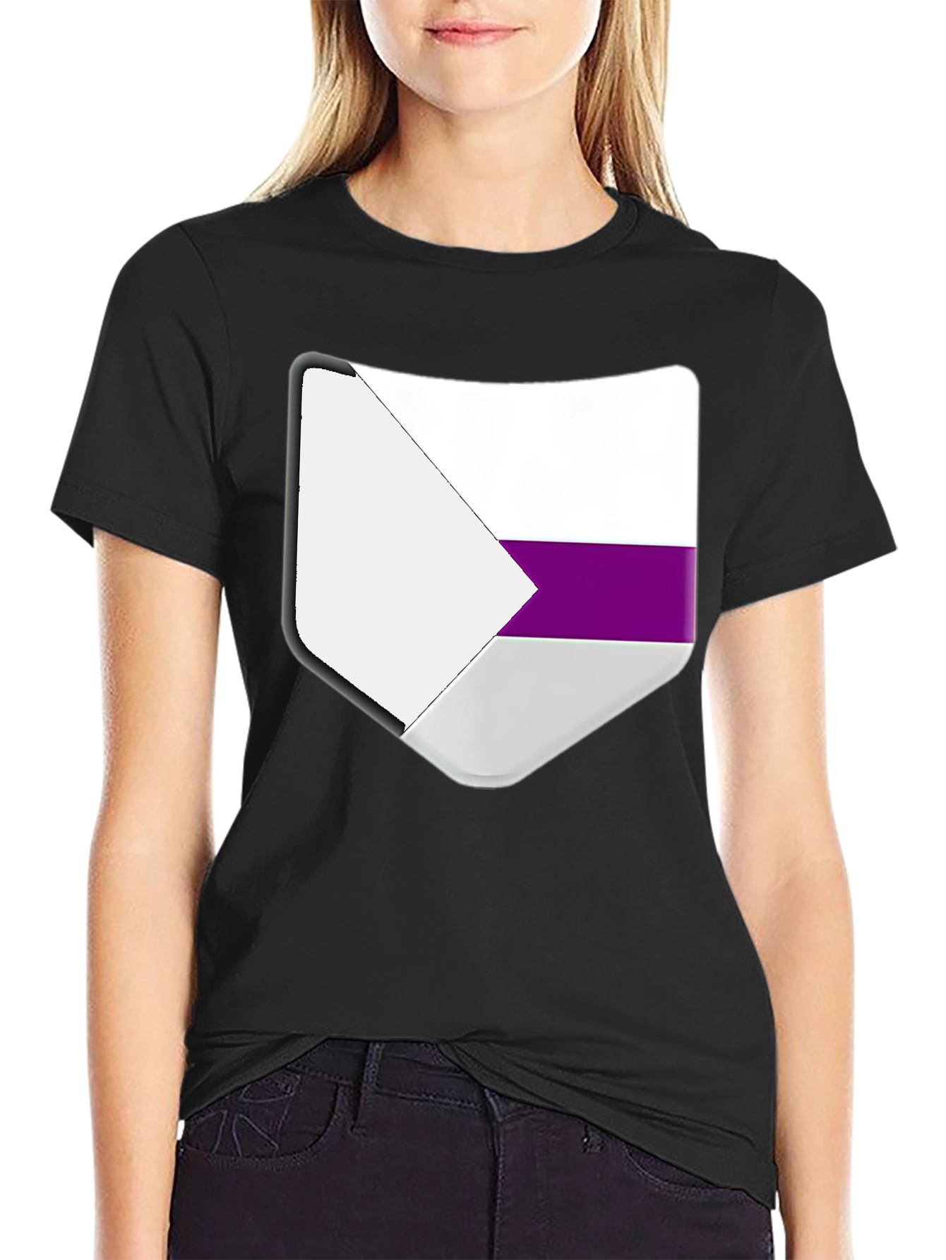 Aromantic Pride Shield T-Shirt - Black