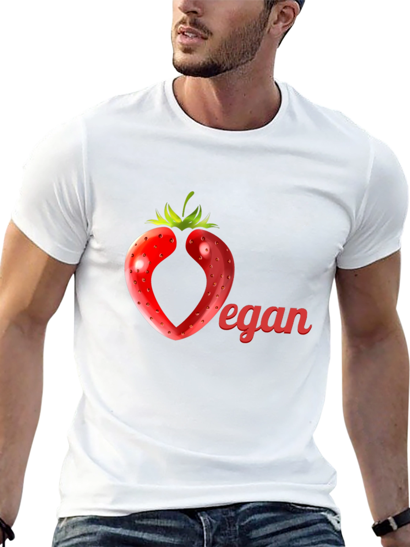 Vegan Strawberry Heart T-Shirt