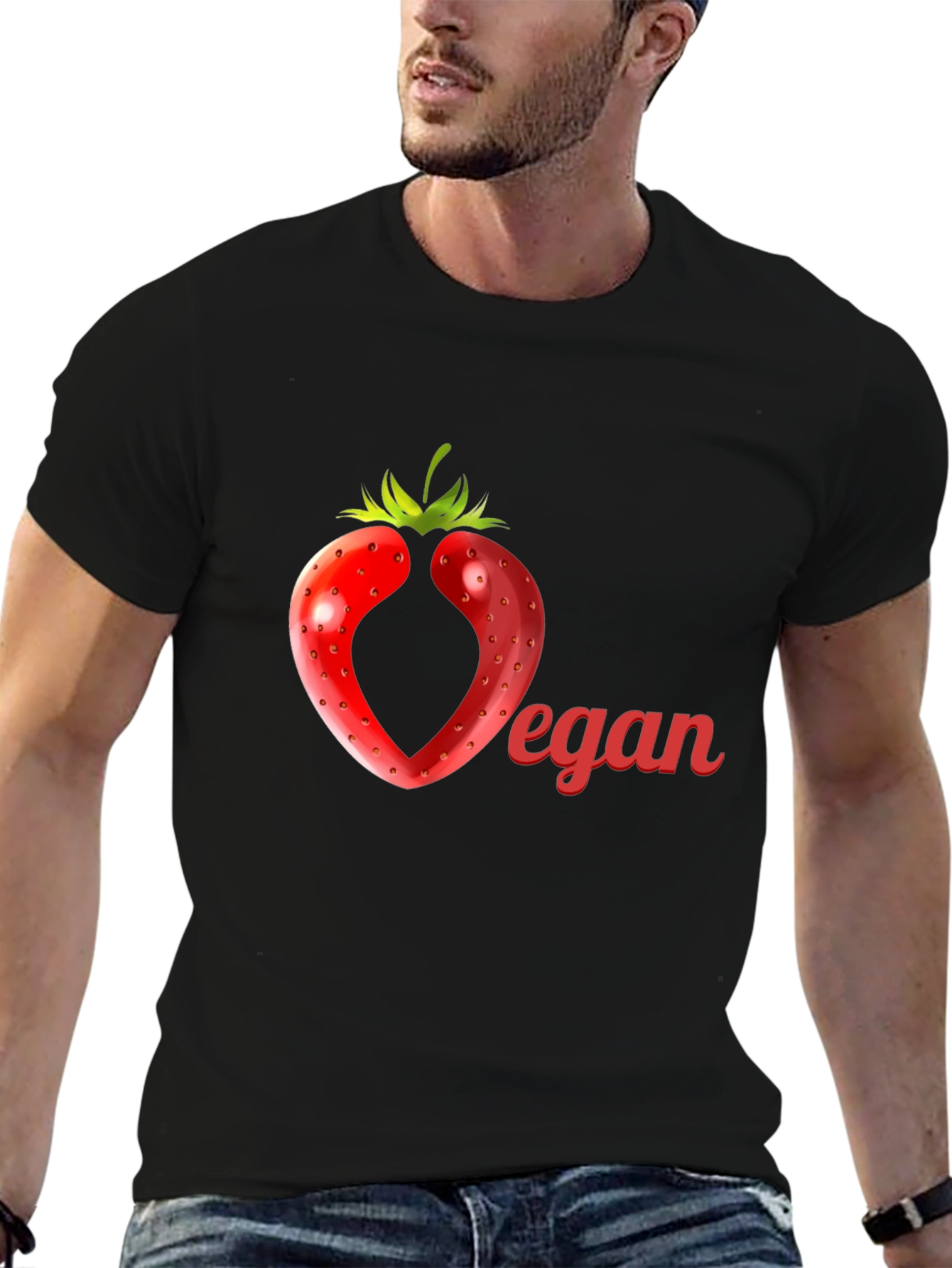 Vegan Strawberry Heart T-Shirt