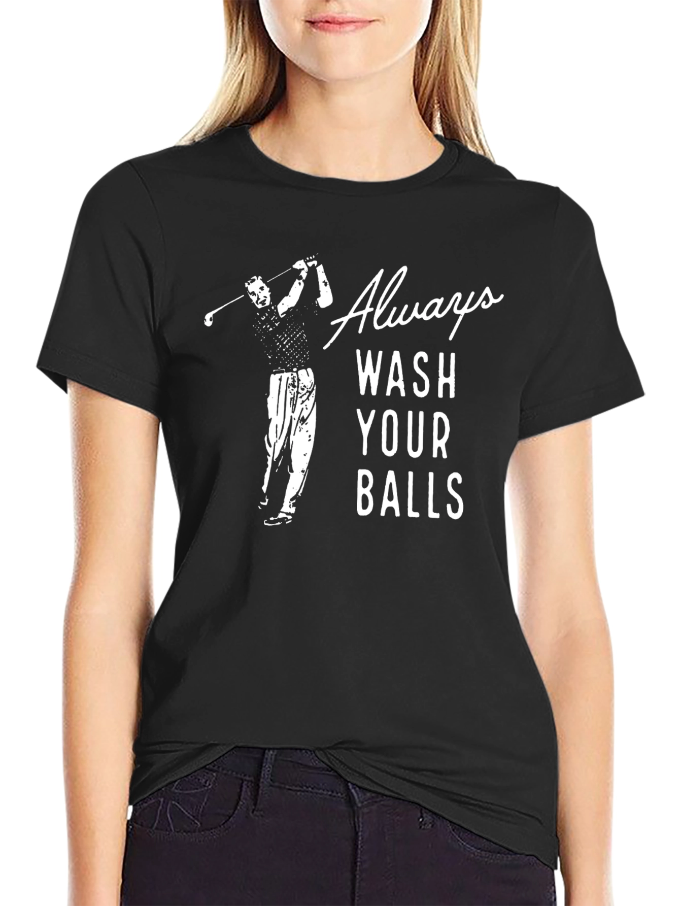 Always Wash Your Balls Golf Humor Graphic Tee