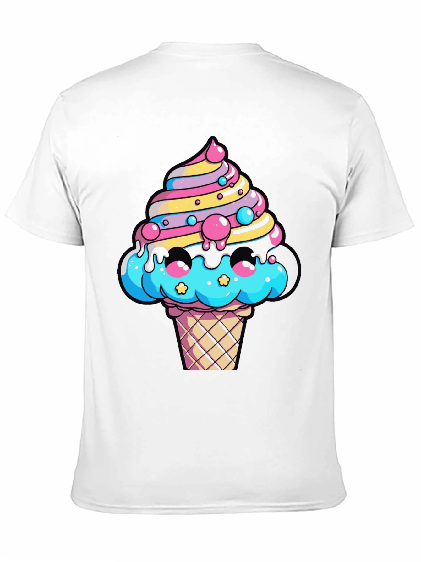 Ice Cream Cone Graphic Tee - Funky Black T-Shirt