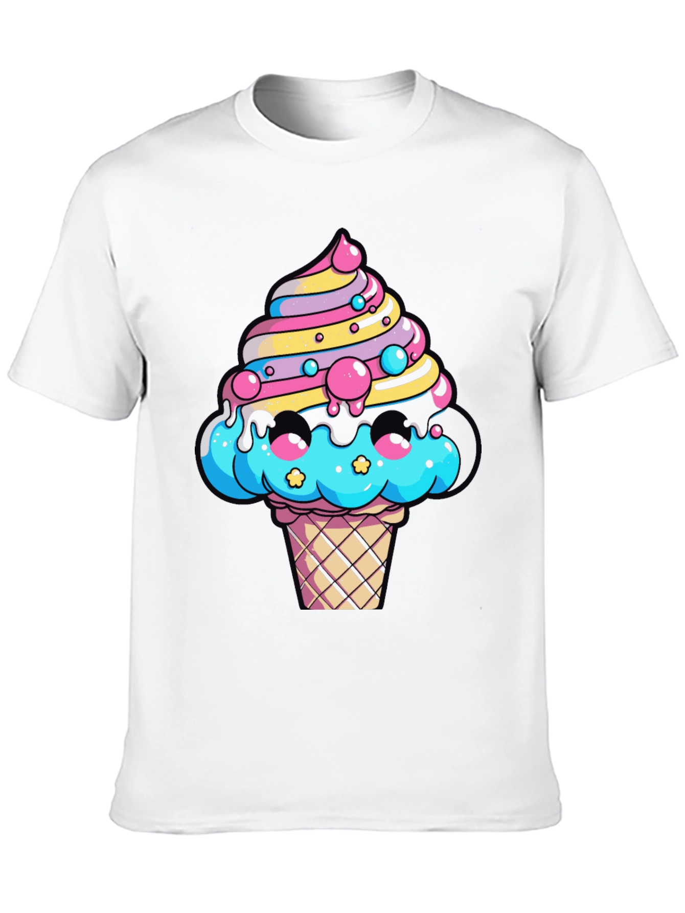 Ice Cream Cone Graphic Tee - Funky Black T-Shirt