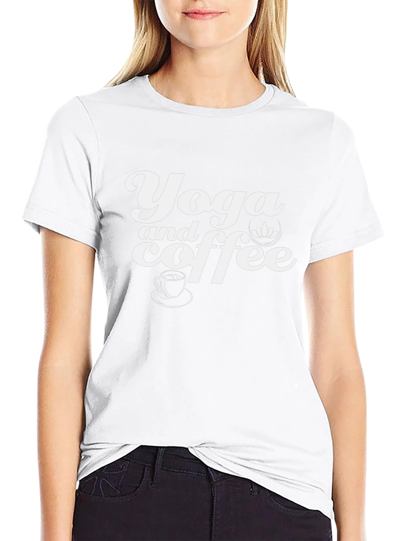 Yoga and Coffee Black Graphic Tee Shirt