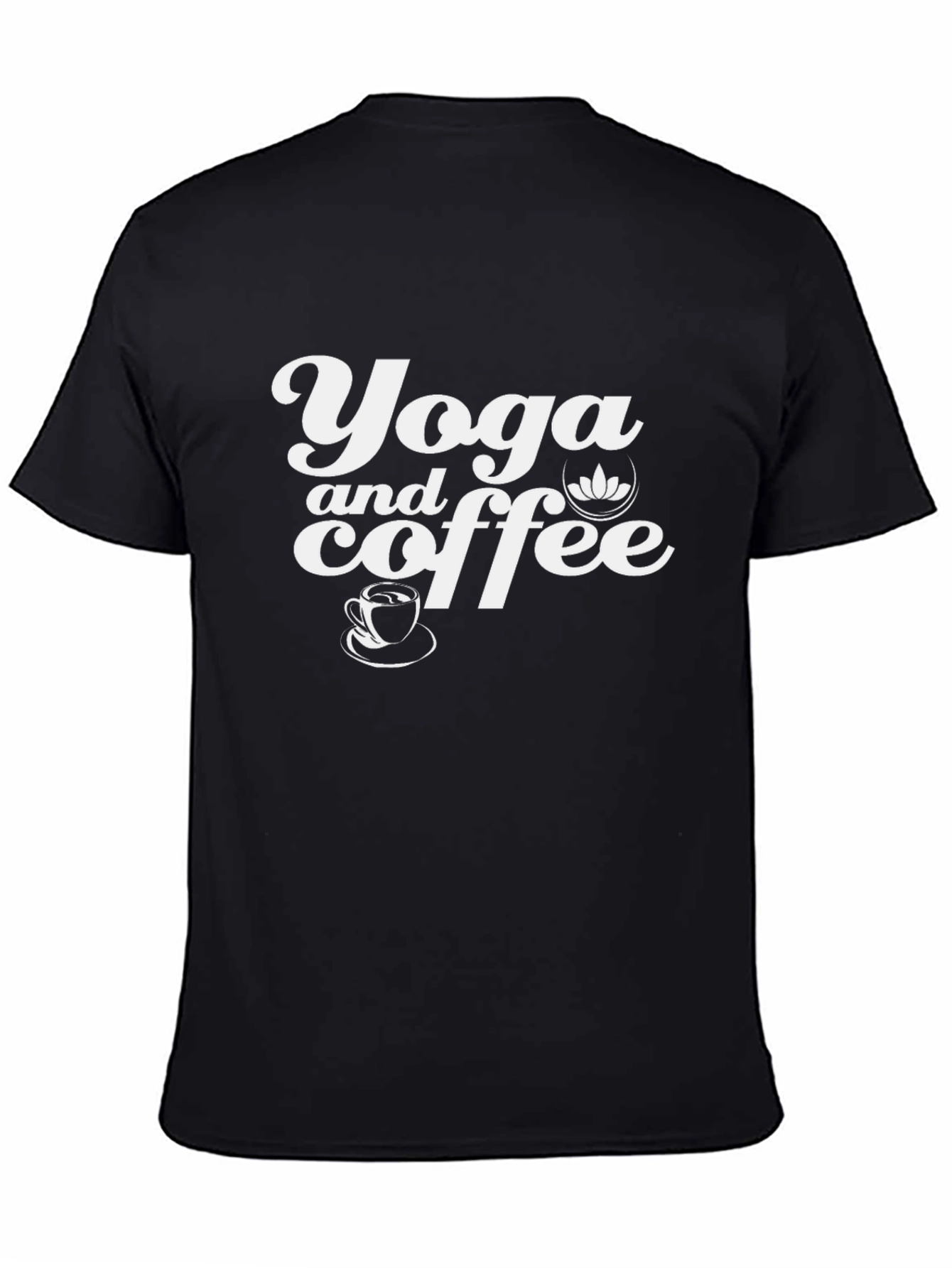Yoga and Coffee Black Graphic Tee Shirt