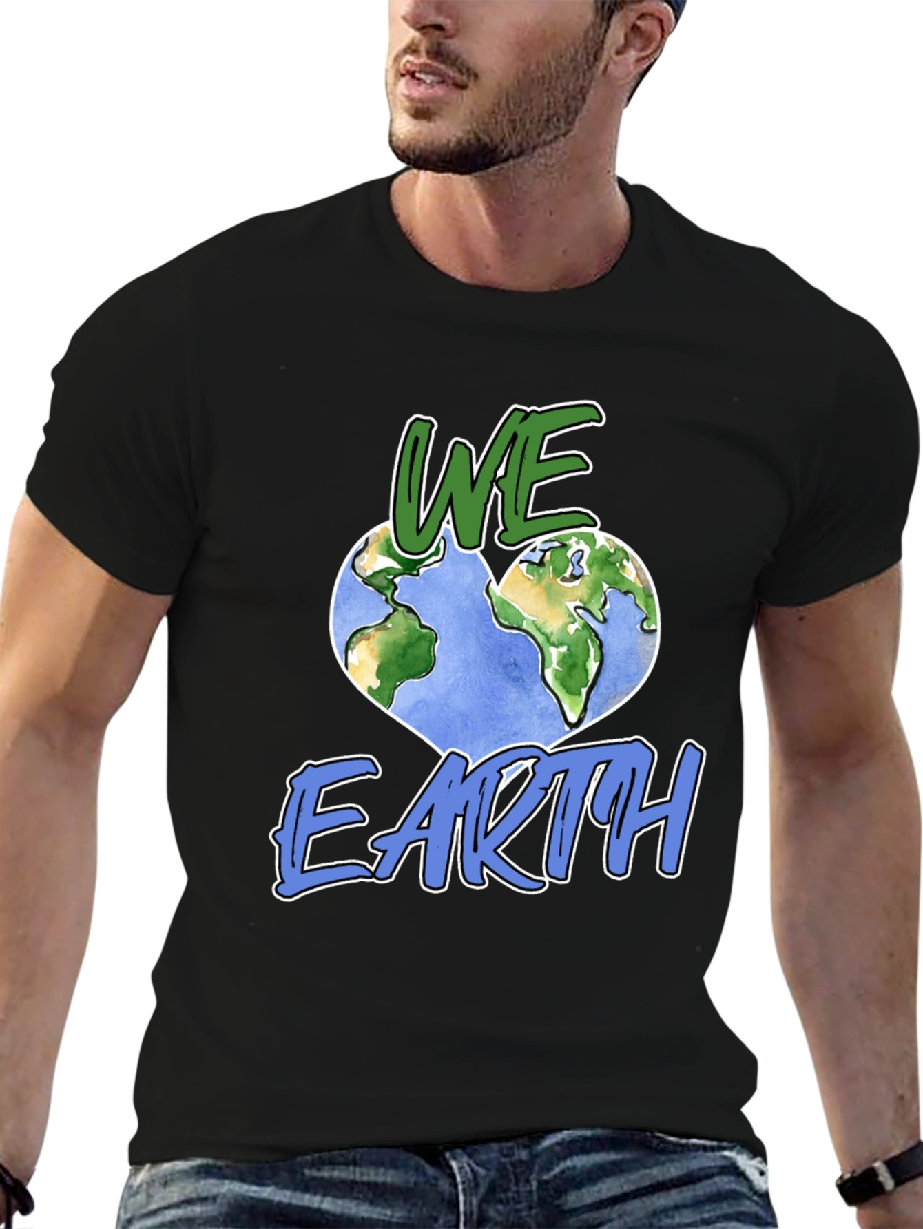 We Love Earth Graphic Tee - Unisex Black T-Shirt