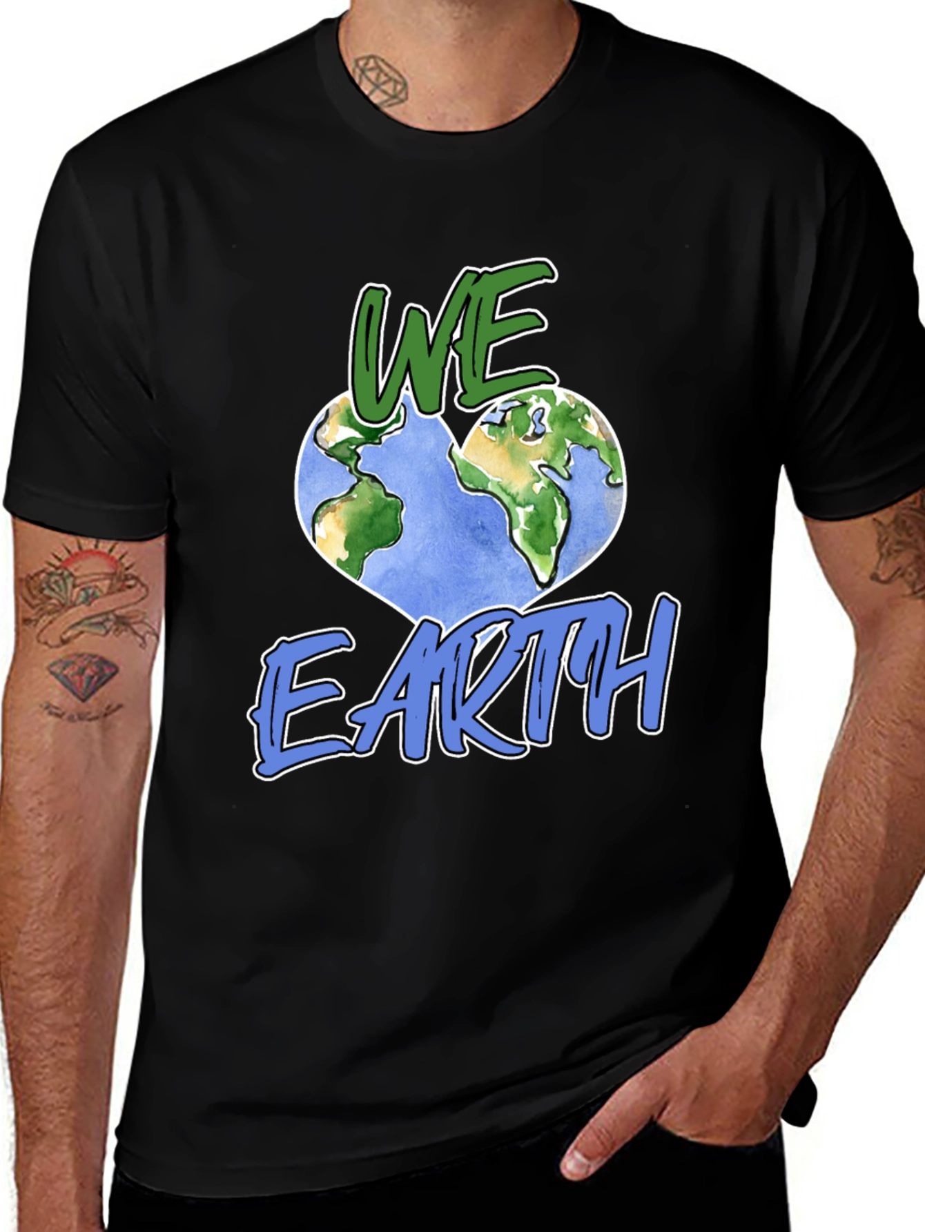 We Love Earth Graphic Tee - Unisex Black T-Shirt