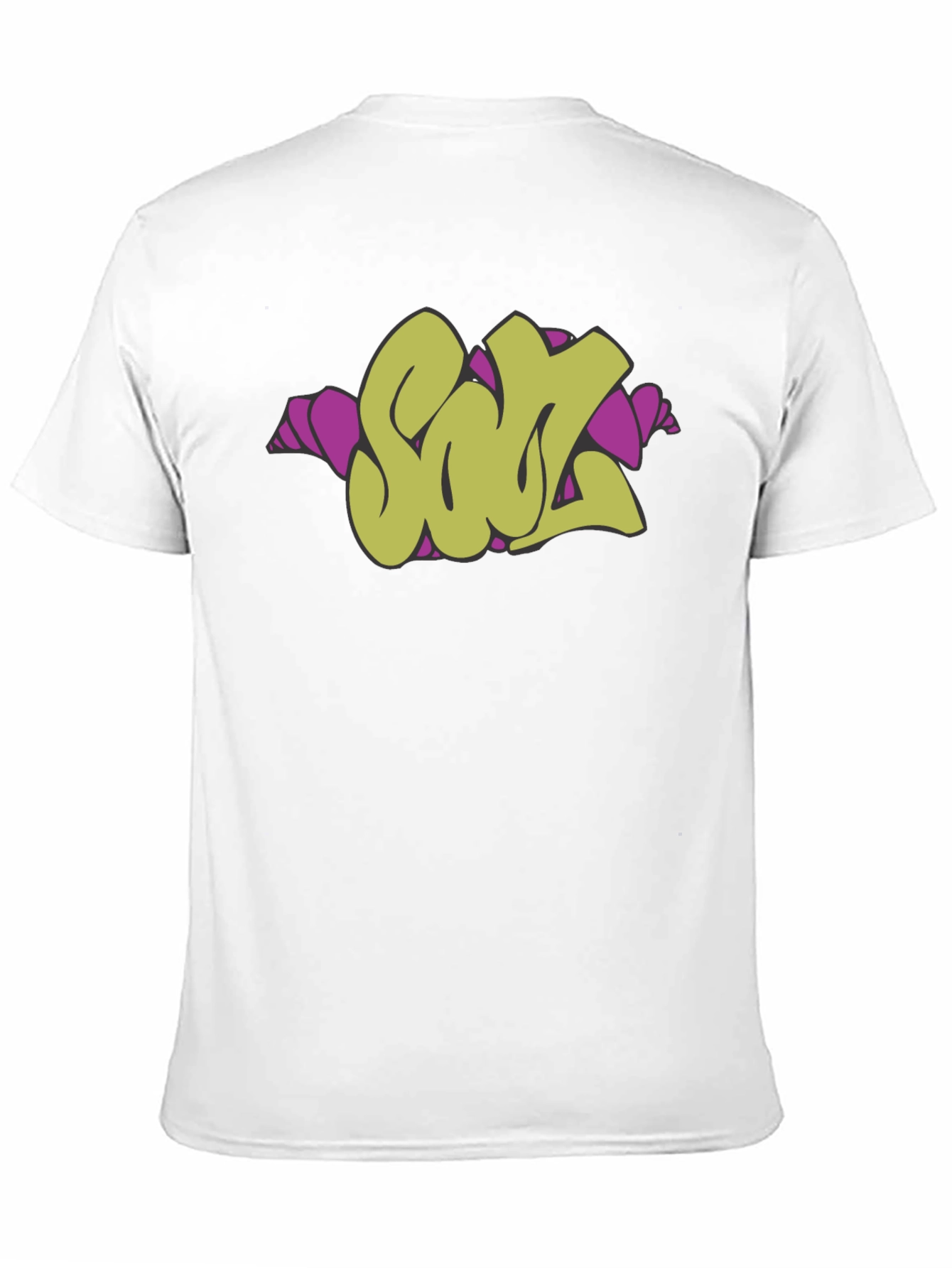 Graffiti Style Olive SOUL Graphic Black T-Shirt