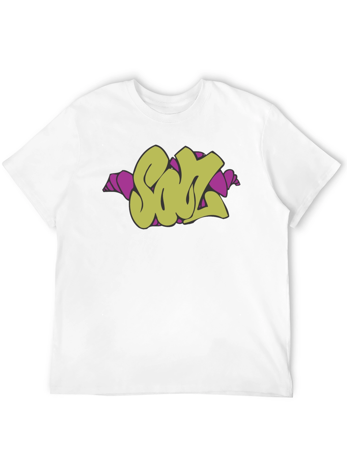Graffiti Style Olive SOUL Graphic Black T-Shirt