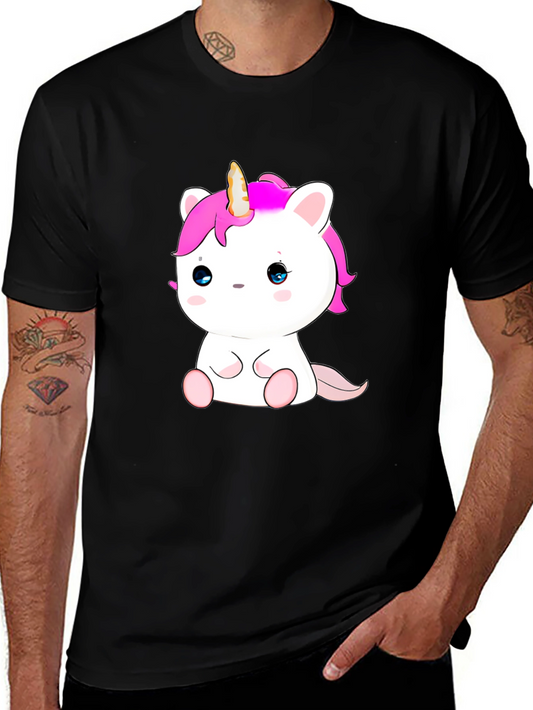 Unicorn Graphic T-Shirt - Black Cotton Tee