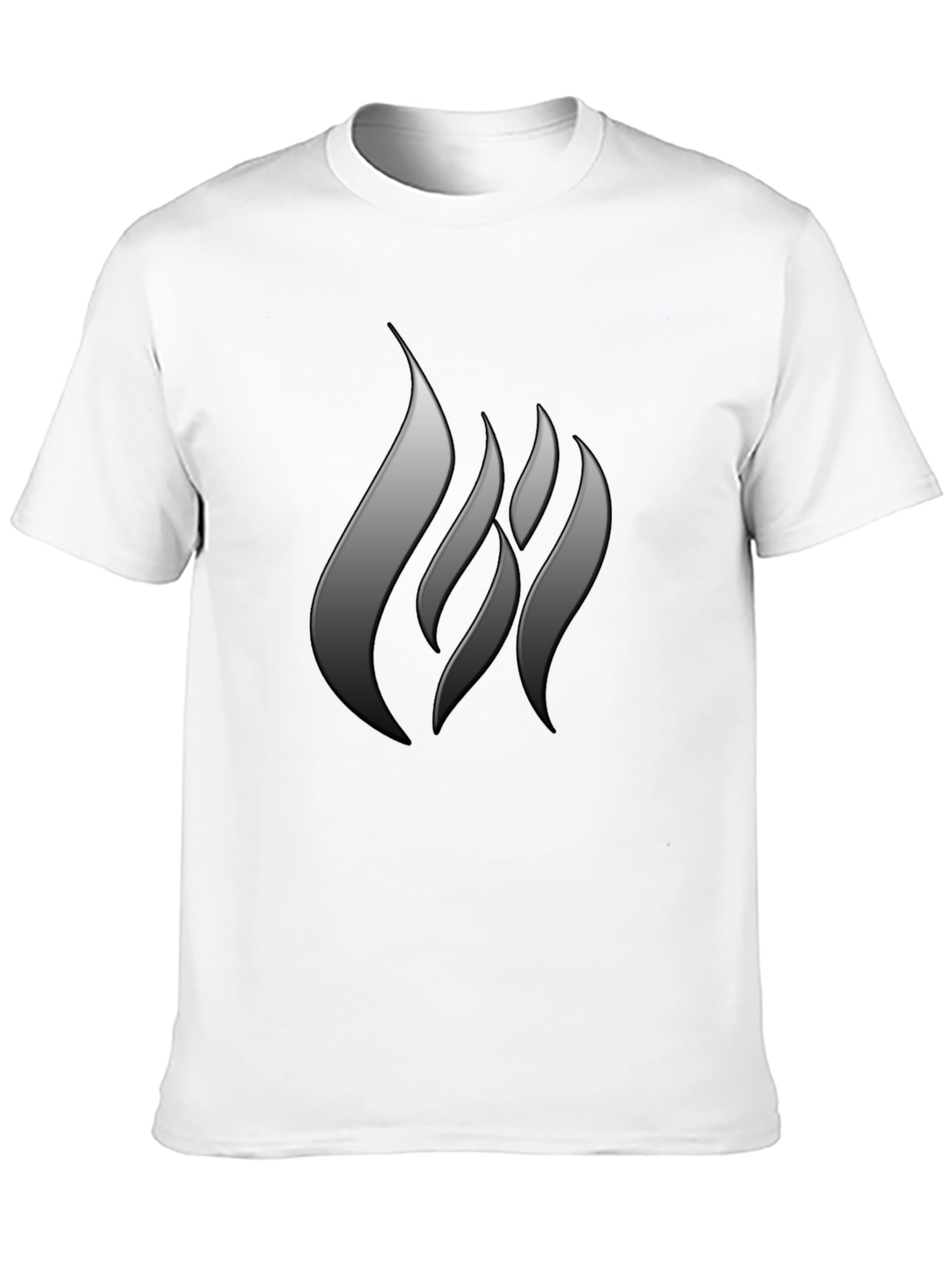 Mens Black T-Shirt with Abstract Flame Design