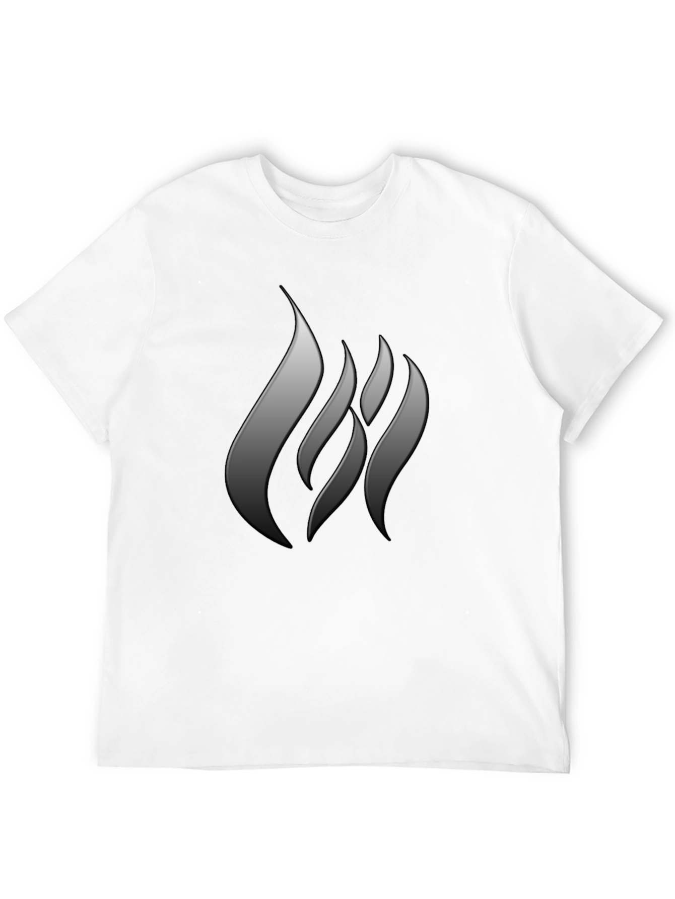 Mens Black T-Shirt with Abstract Flame Design