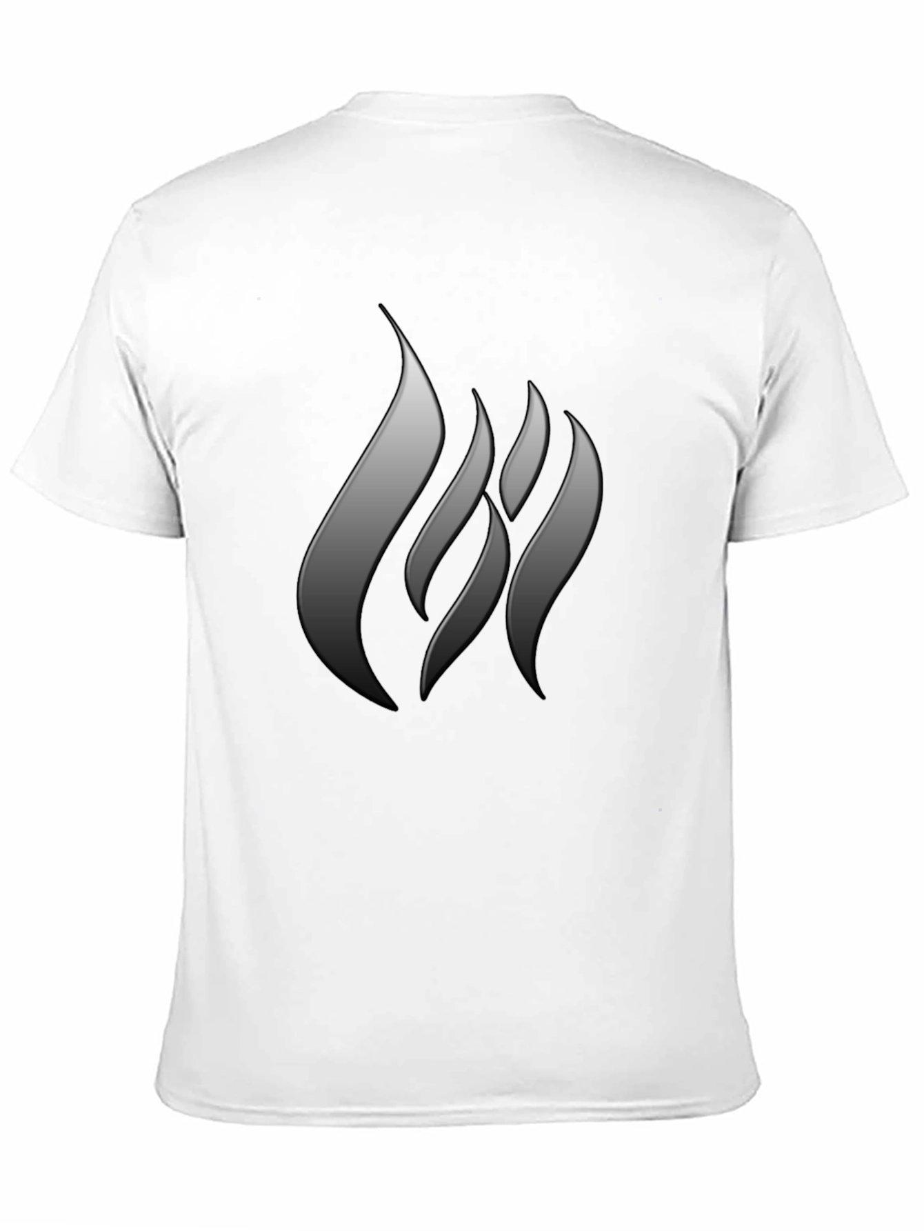 Mens Black T-Shirt with Abstract Flame Design