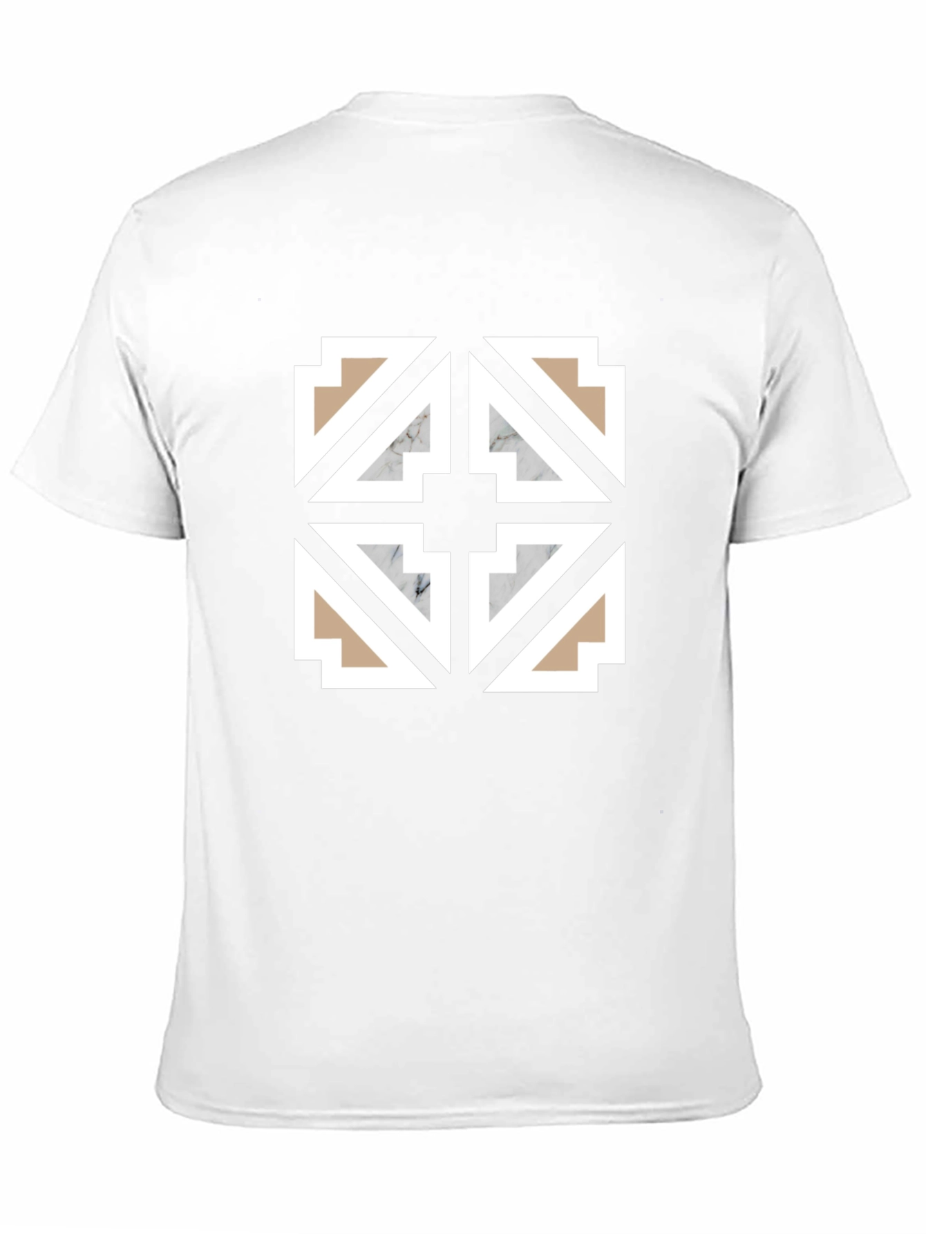 Geometric Tile Pattern Black T-Shirt