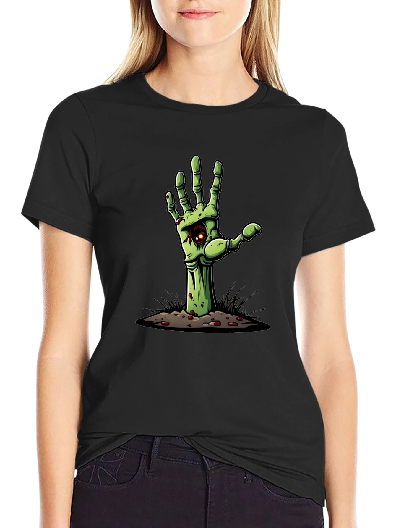 Zombie Hand Graphic Tee - Halloween T-Shirt