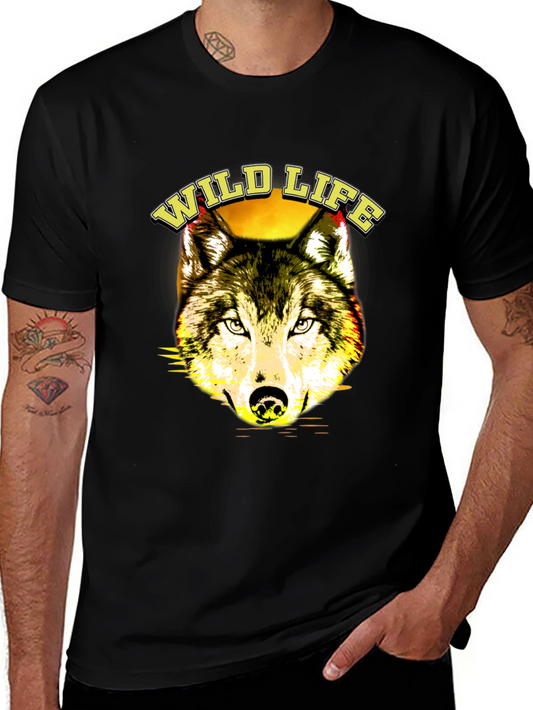 Wildlife Wolf Graphic T-Shirt - Black