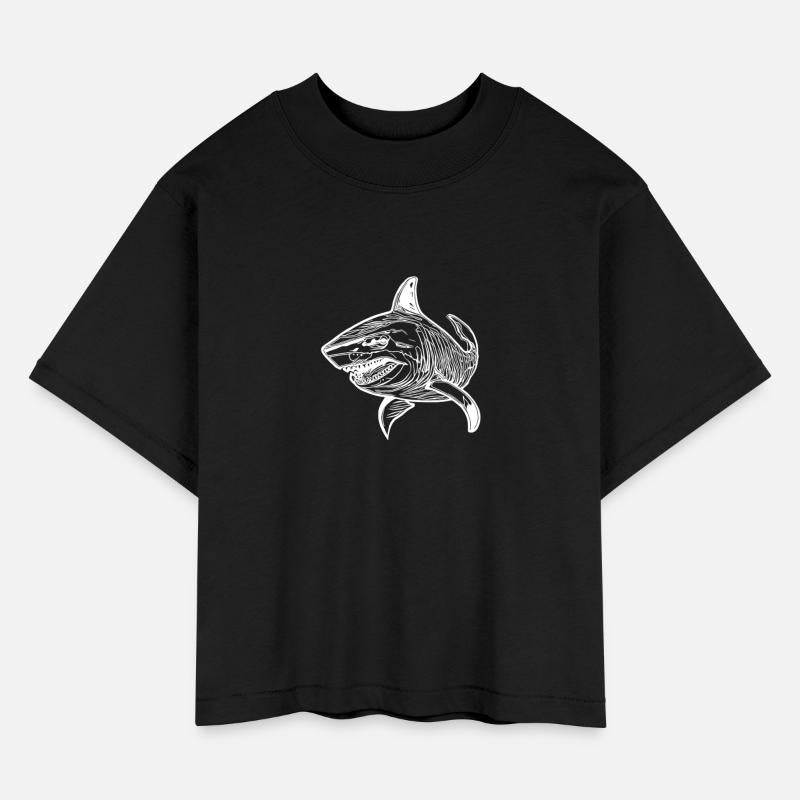 Large Vintage Deep-sea Shark With Sharp Teeth