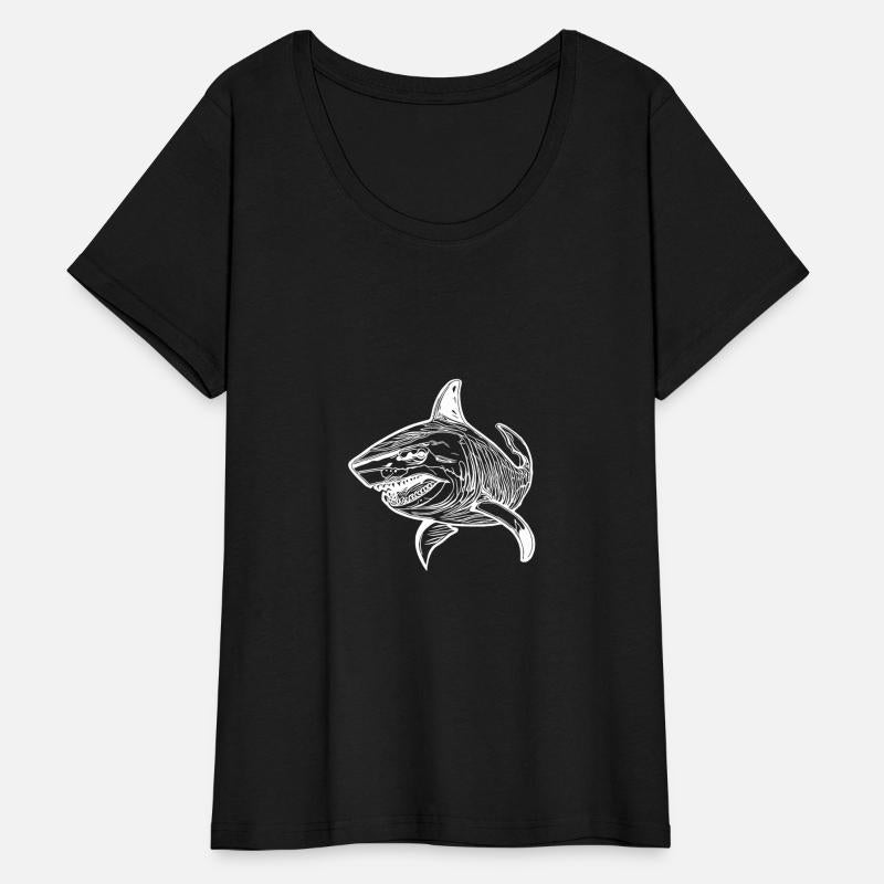 Large Vintage Deep-sea Shark With Sharp Teeth