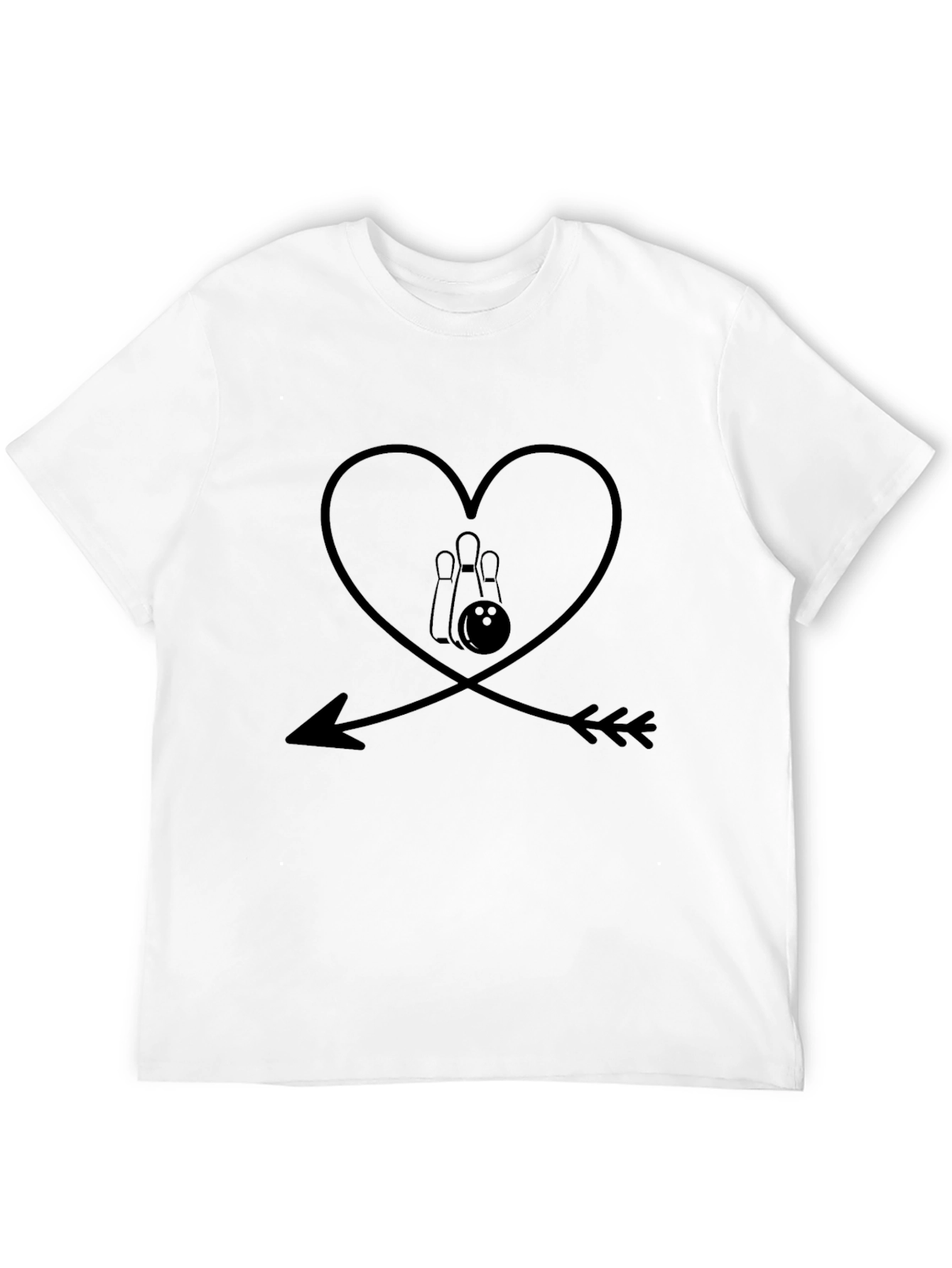 Bowling Heart Arrow T-Shirt - Strike Love!