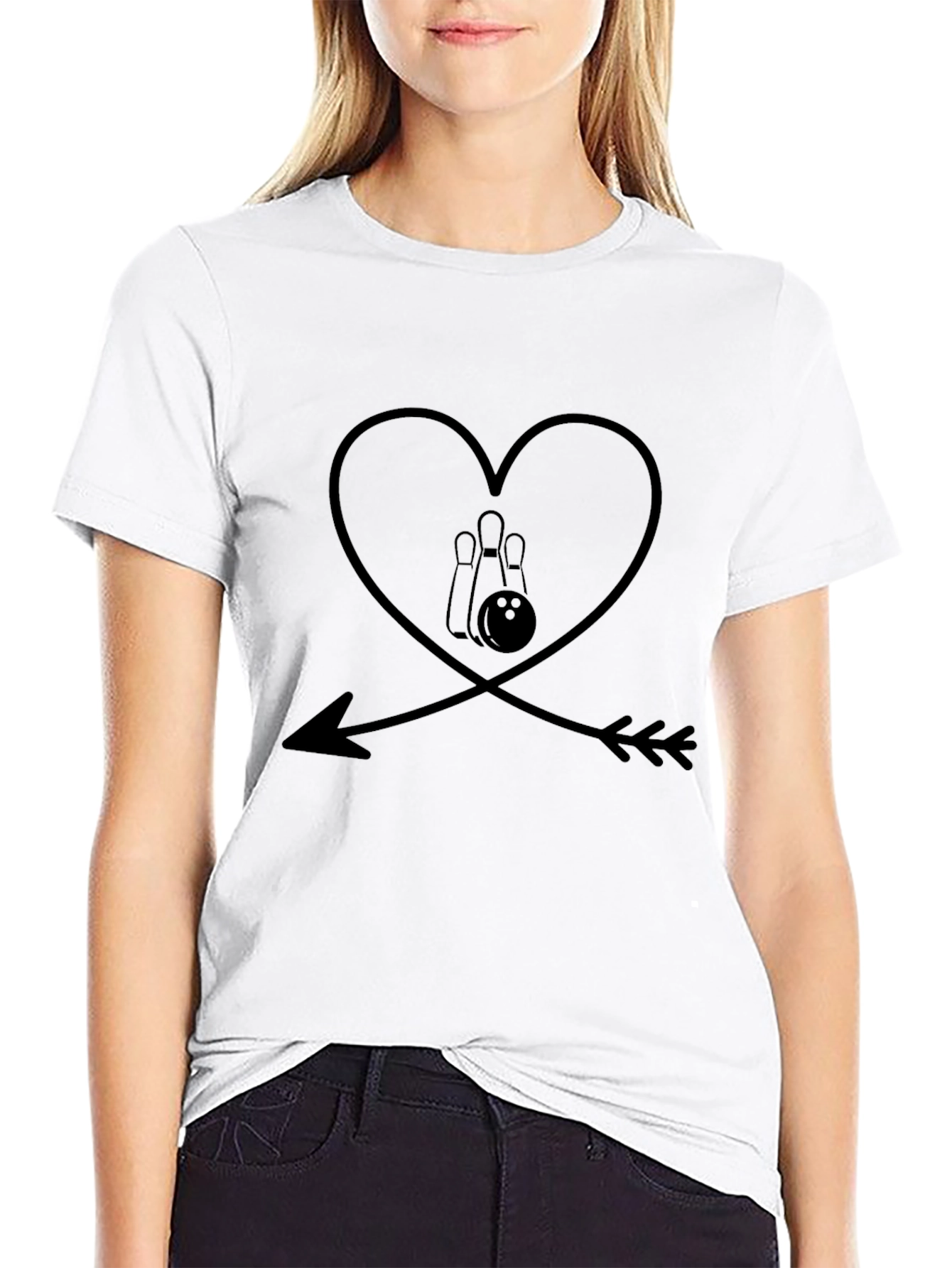 Bowling Heart Arrow T-Shirt - Strike Love!