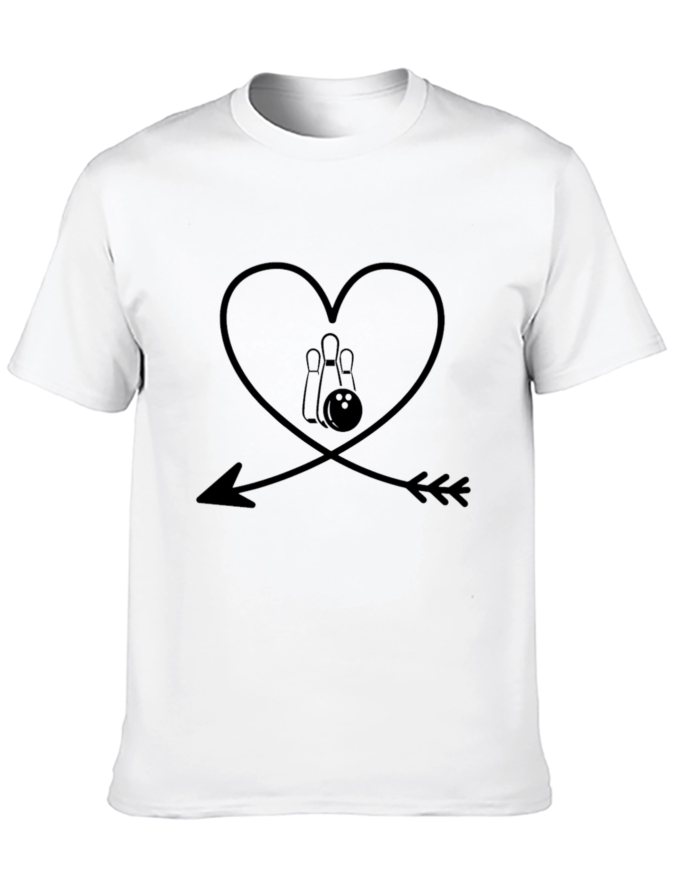 Bowling Heart Arrow T-Shirt - Strike Love!