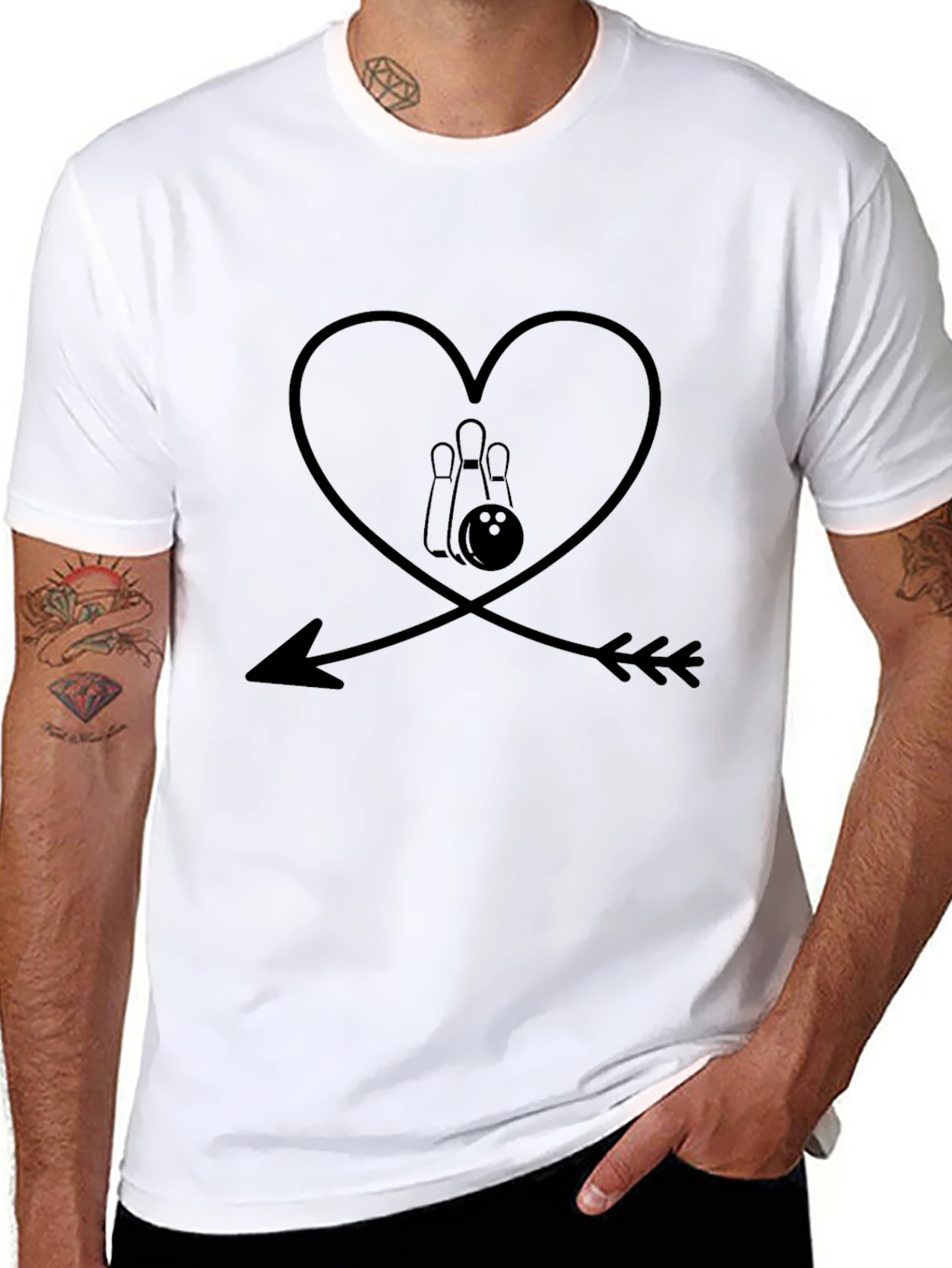 Bowling Heart Arrow T-Shirt - Strike Love!