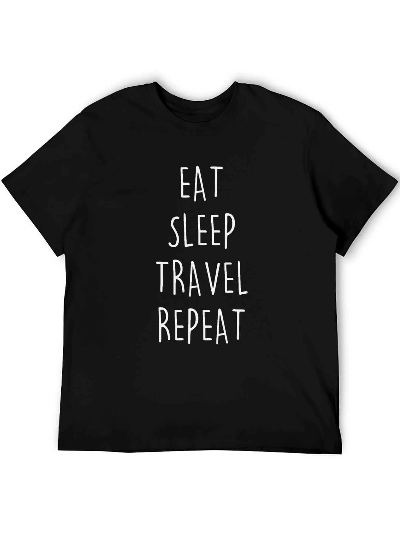 Eat Sleep Travel Repeat Graphic Tee - Black