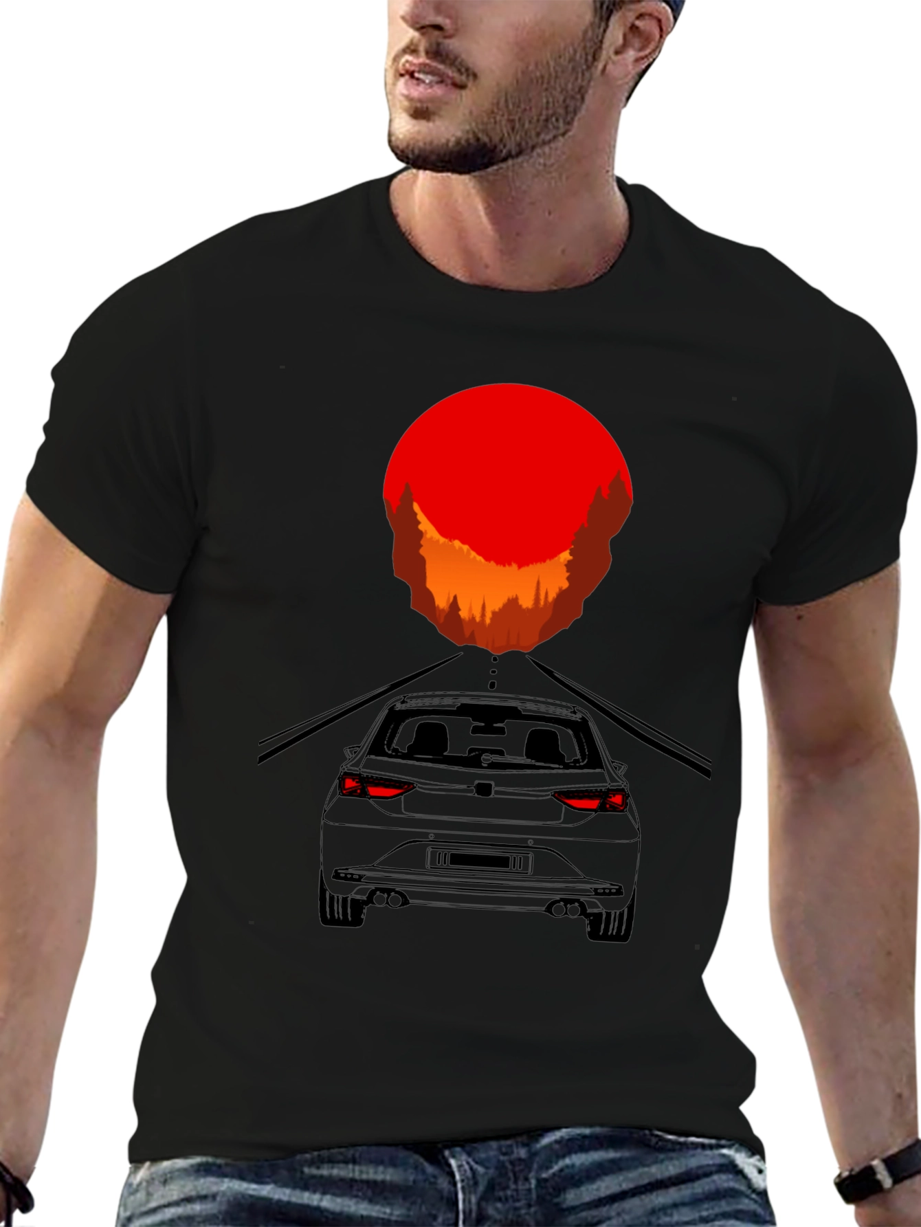 Sunset Drive T-Shirt - Modern Car Graphic Tee