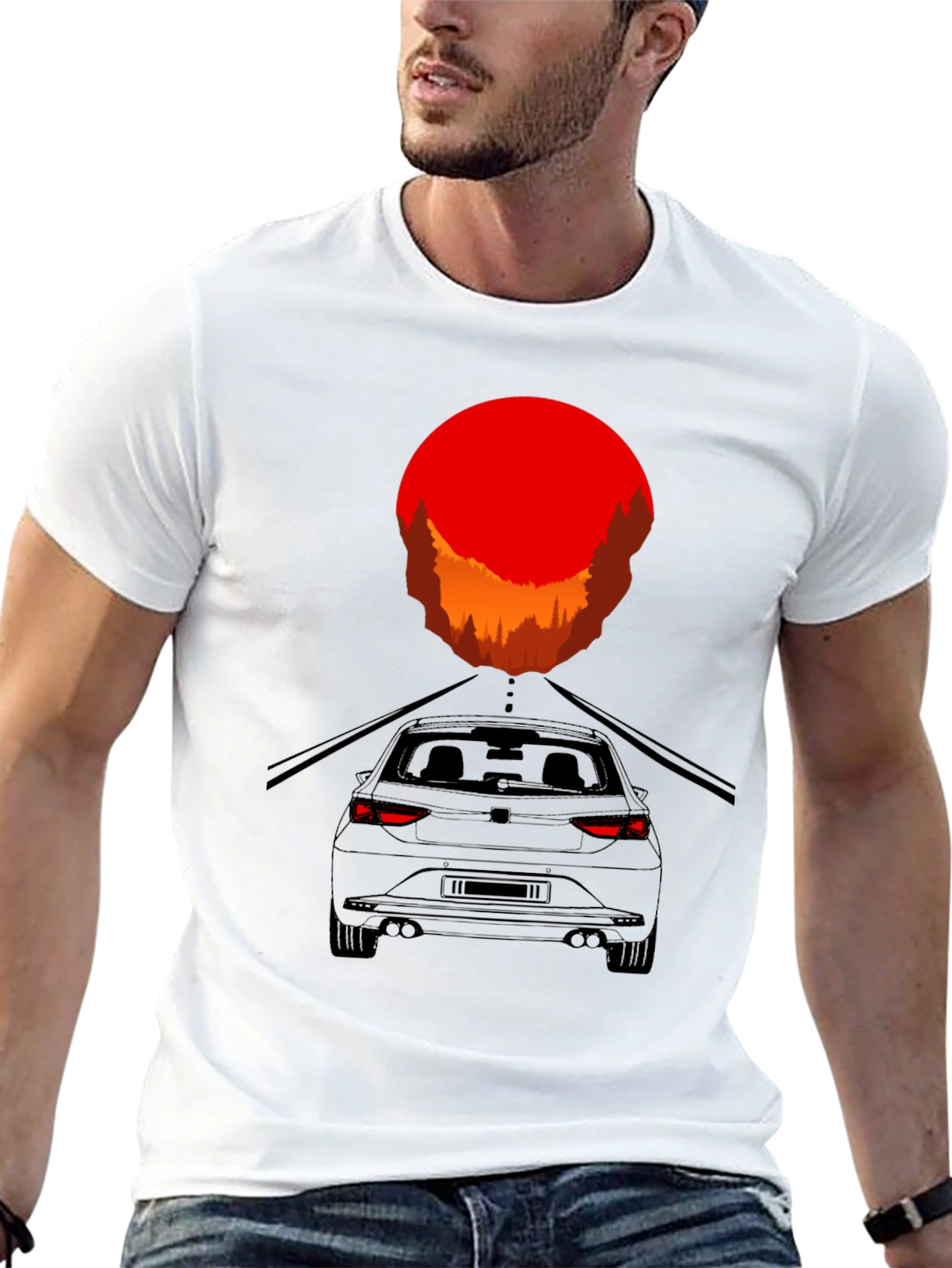 Sunset Drive T-Shirt - Modern Car Graphic Tee