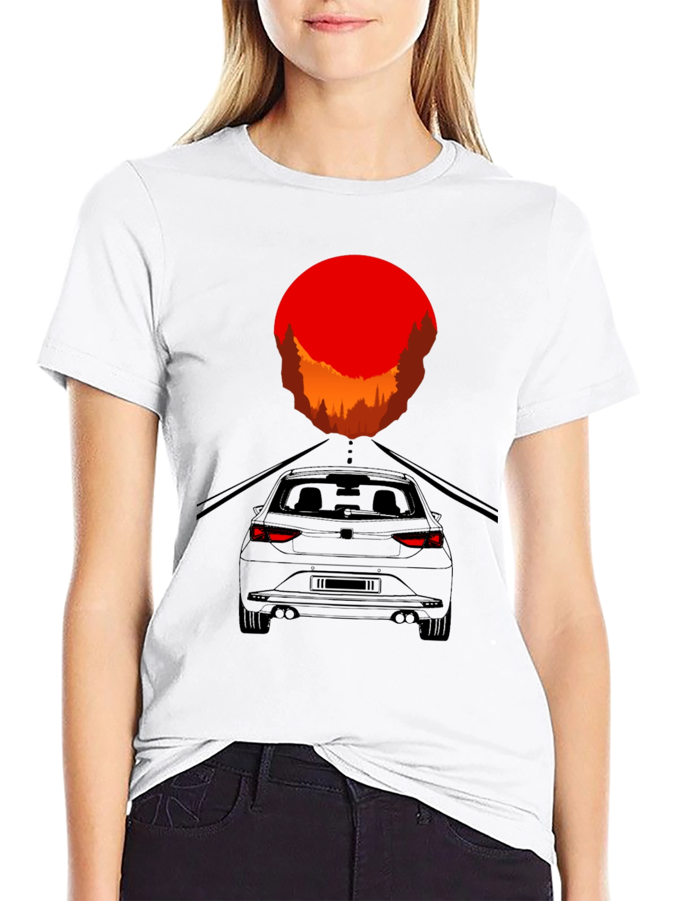 Sunset Drive T-Shirt - Modern Car Graphic Tee