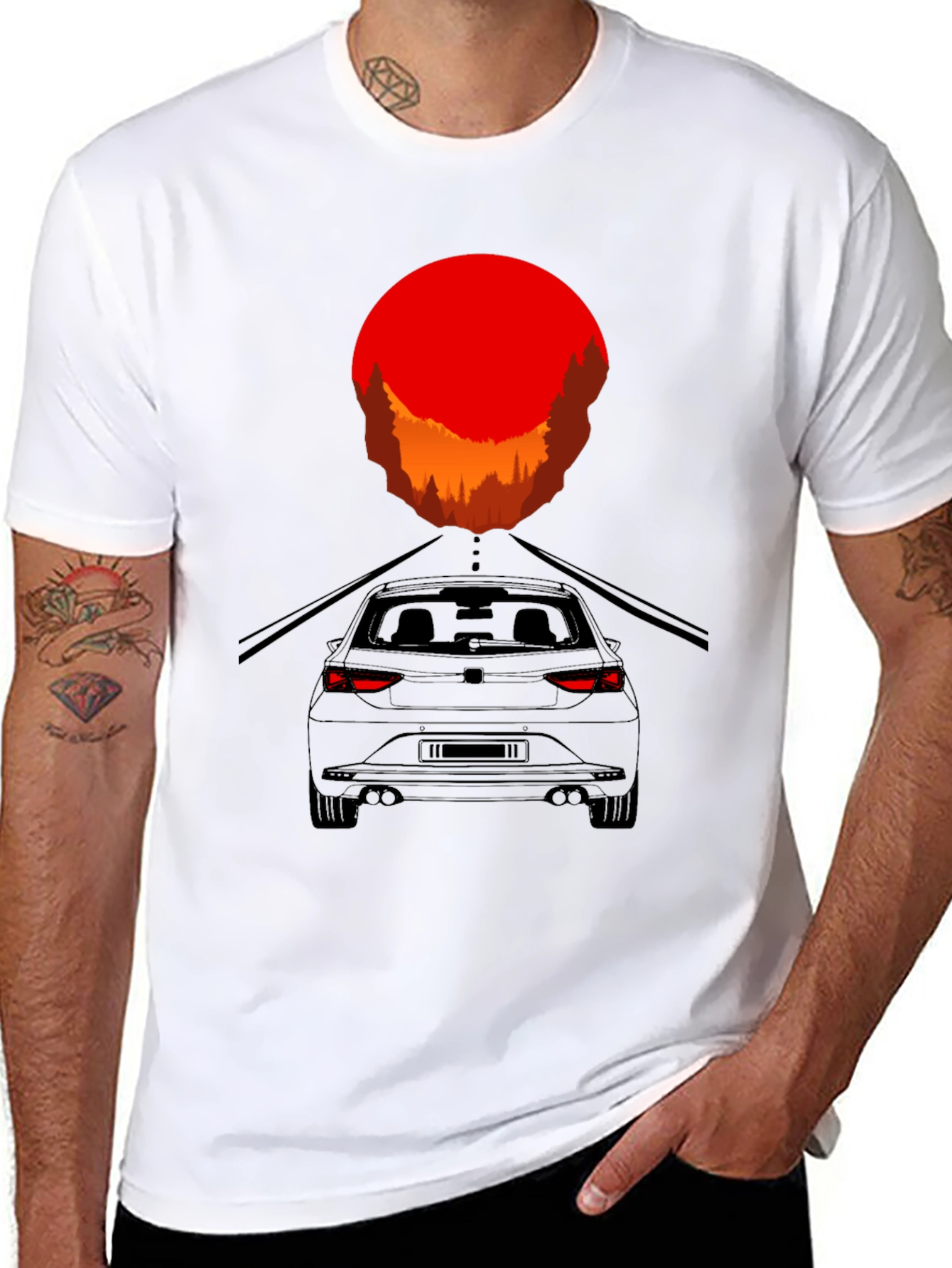 Sunset Drive T-Shirt - Modern Car Graphic Tee