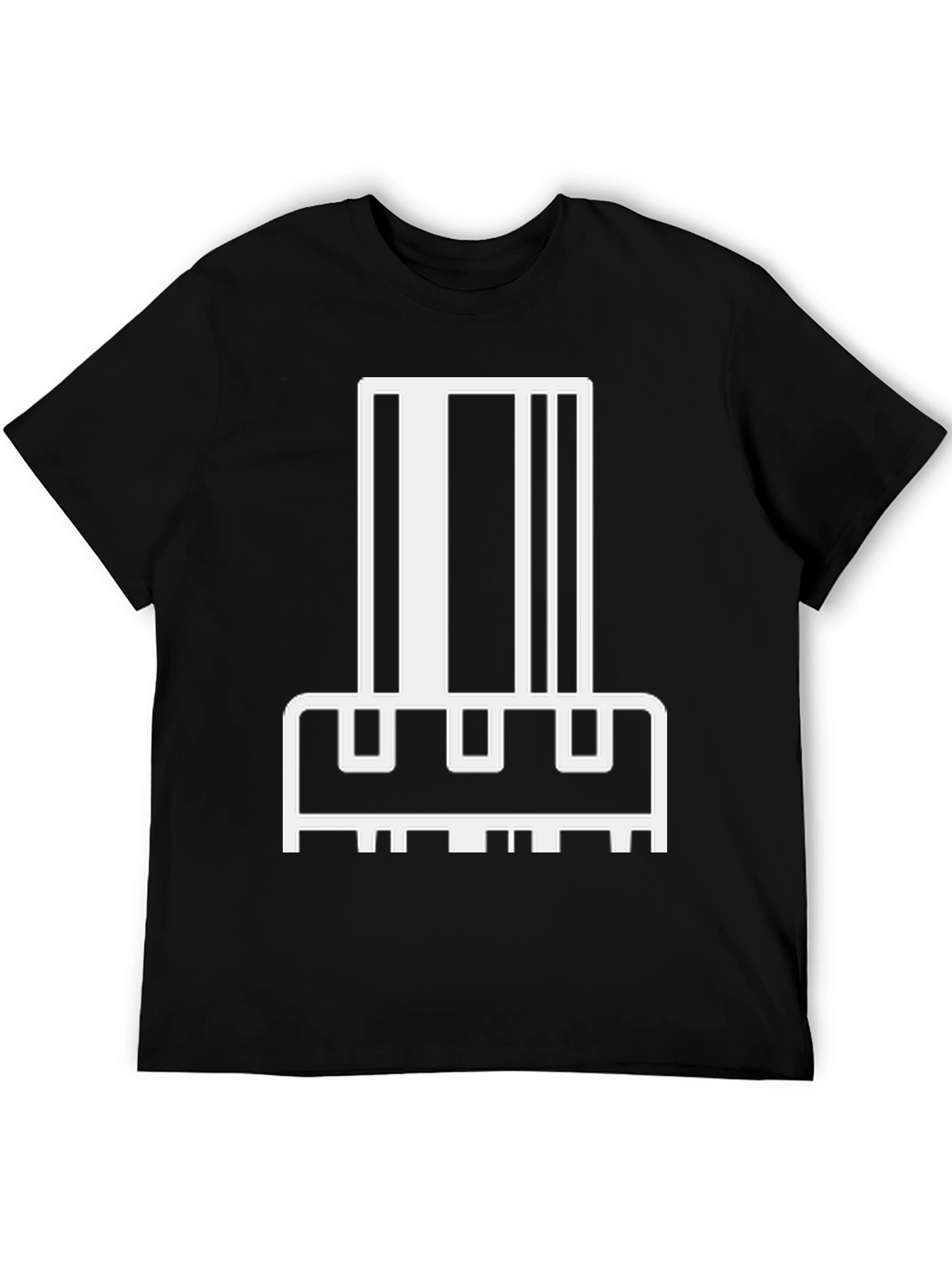 Abstract Barcode Graphic T-Shirt