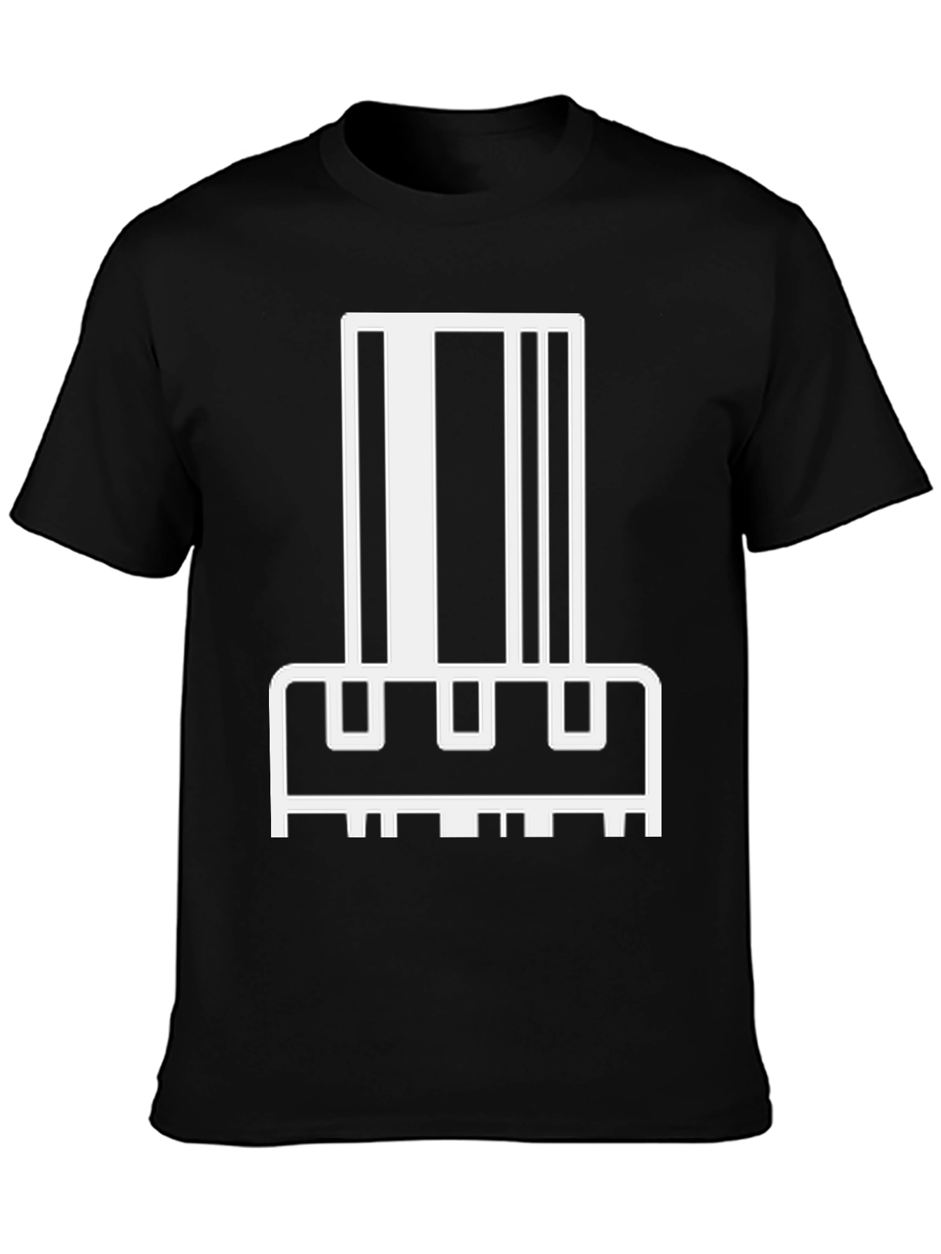 Abstract Barcode Graphic T-Shirt