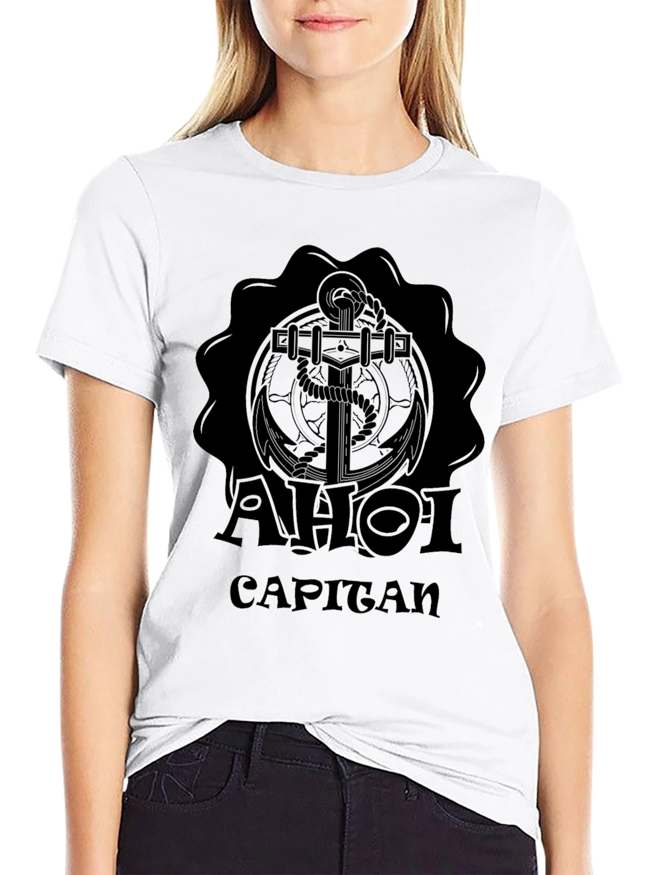 AHOI Capitan Anchor Graphic Black T-Shirt