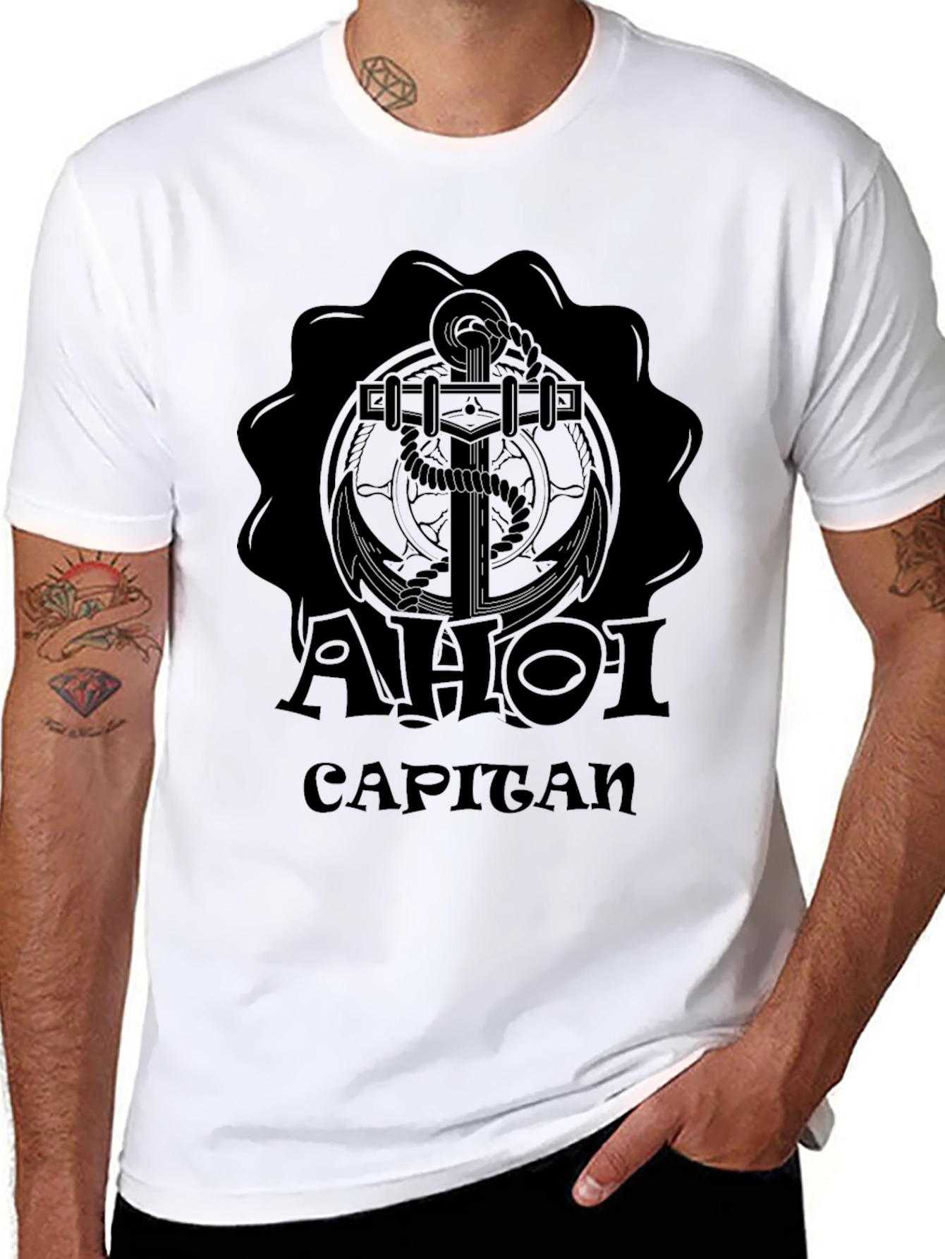 AHOI Capitan Anchor Graphic Black T-Shirt