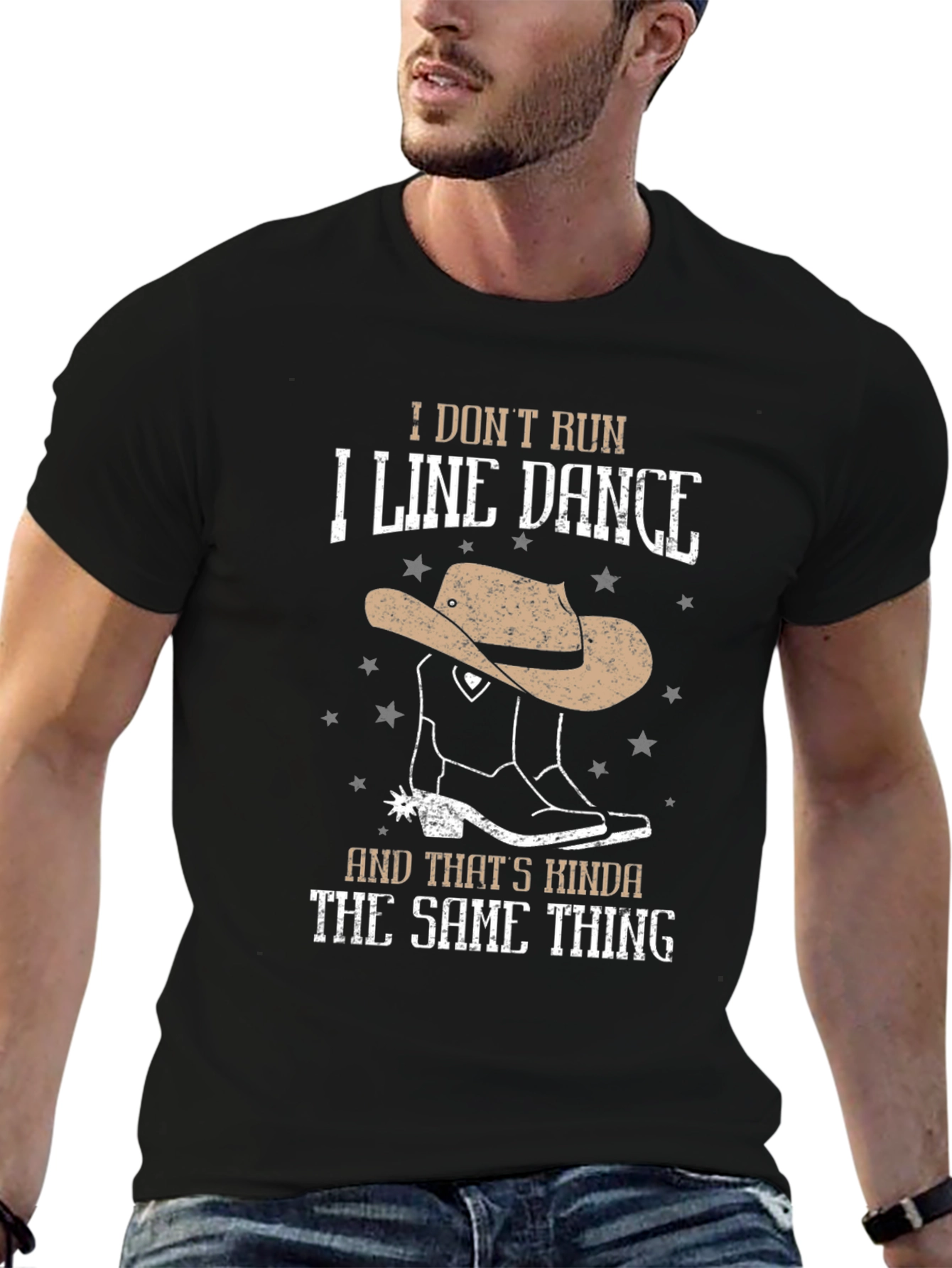 Line Dance T-Shirt - Cowboy Boot and Hat Design