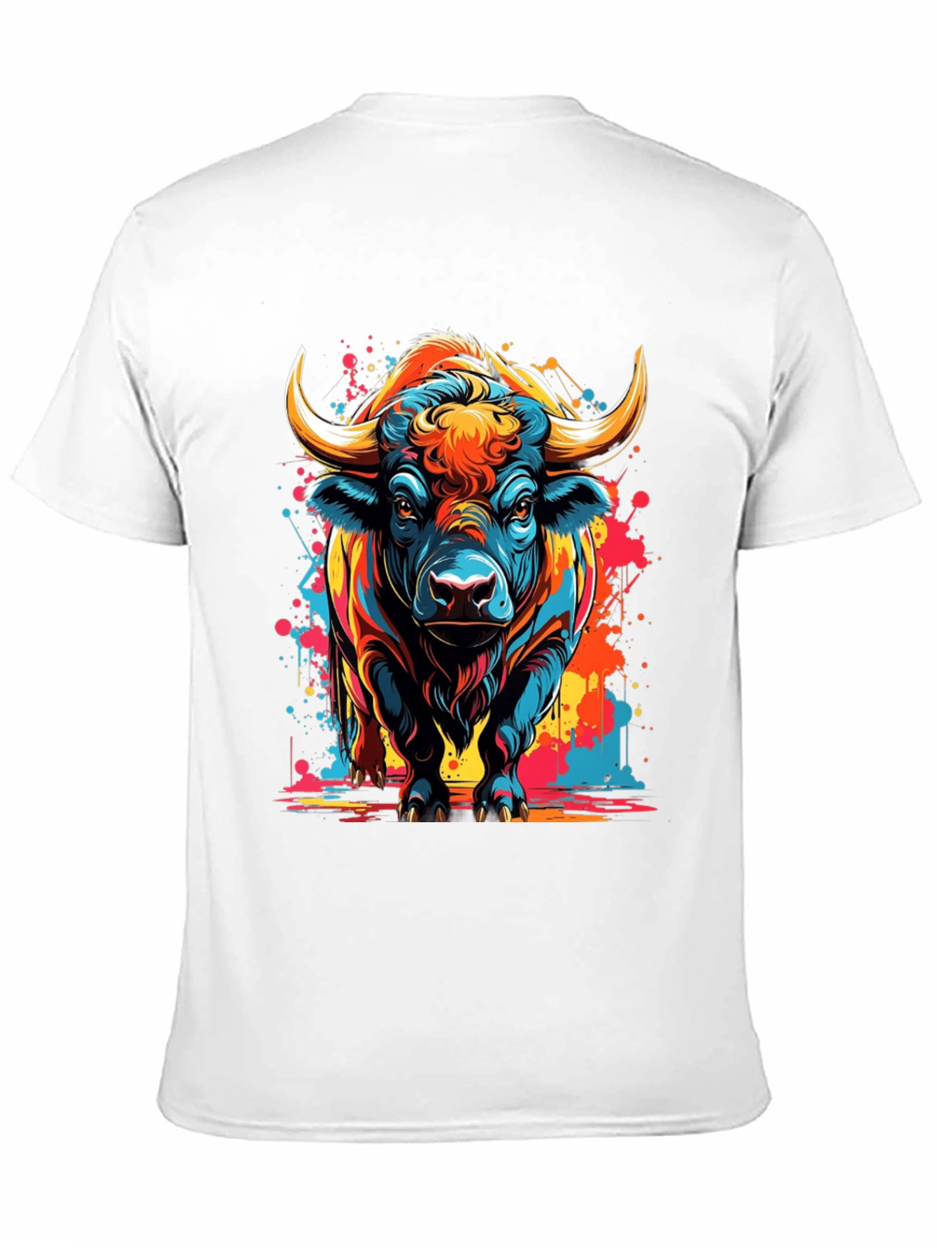 Vibrant Bull Graphic T-Shirt - Black