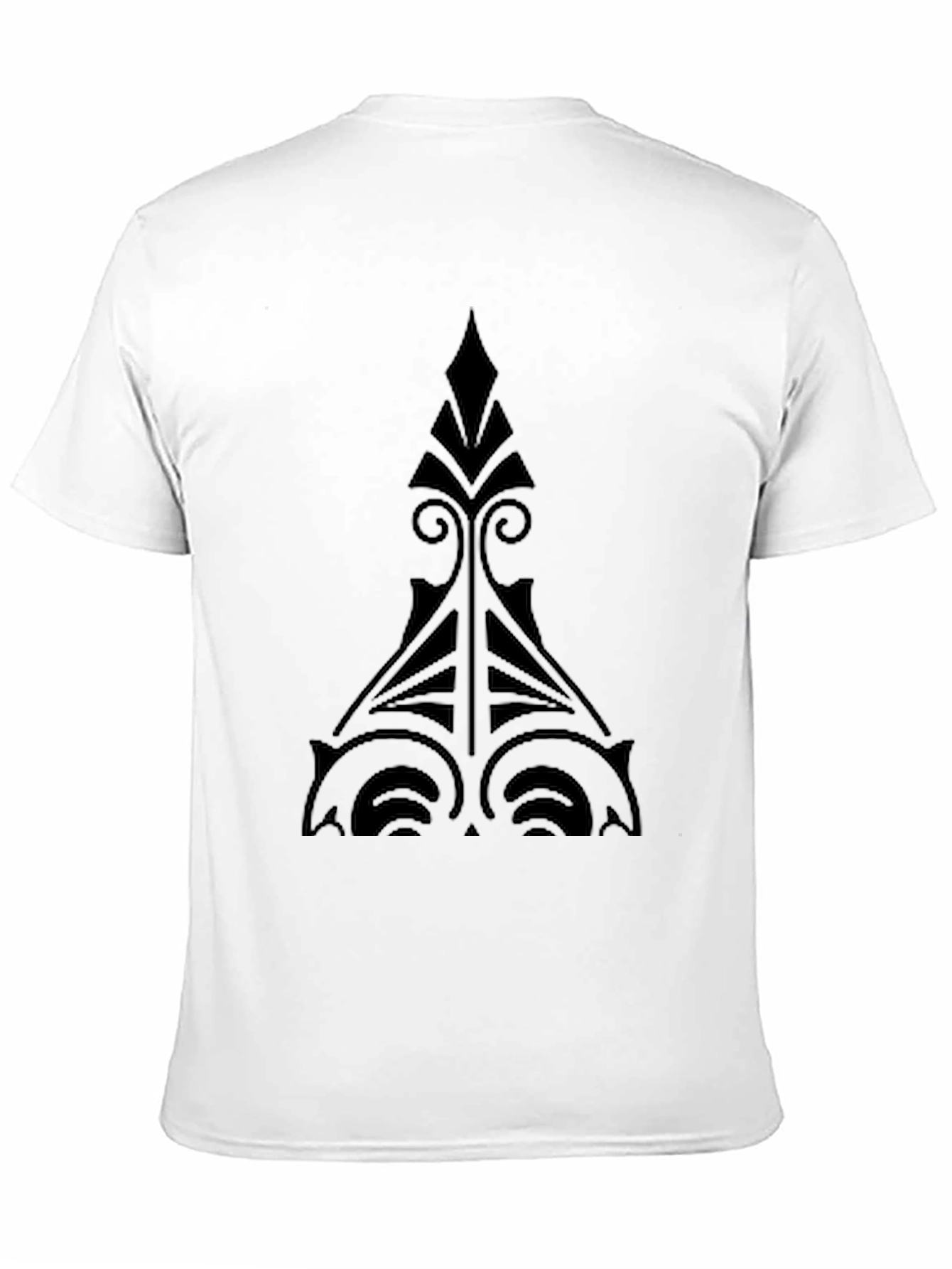 Mens Black Graphic Tee - Unique Tribal Design