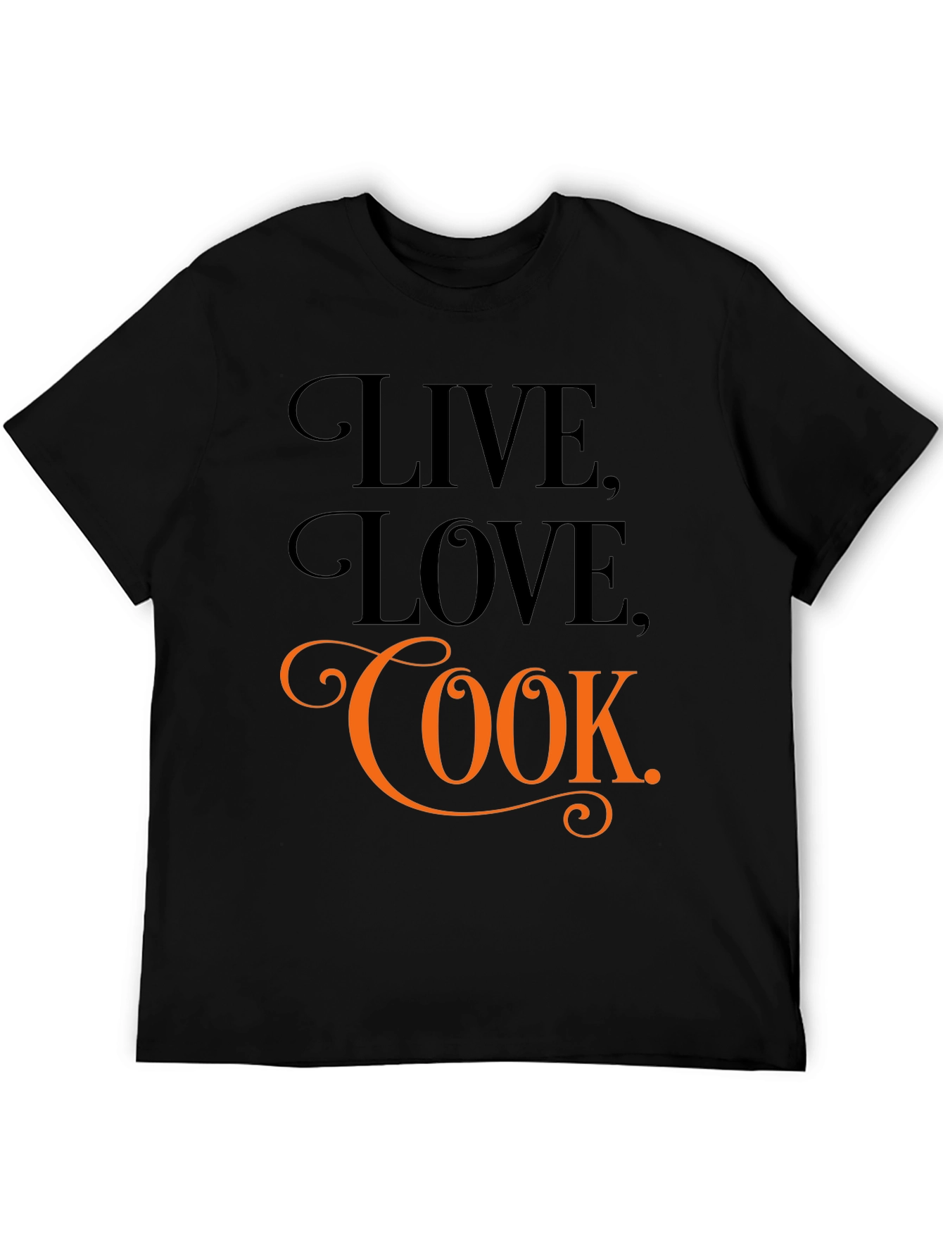 Live Love Cook Black Graphic Tee