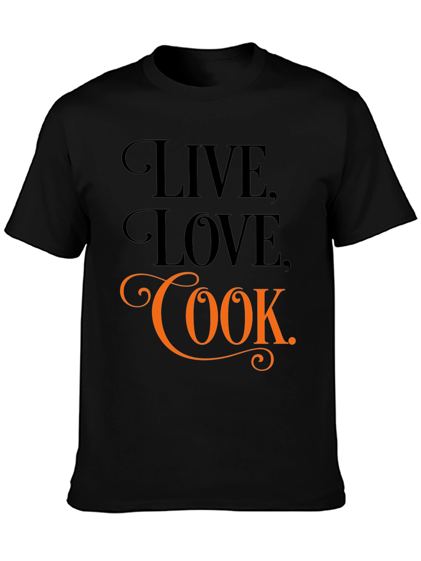Live Love Cook Black Graphic Tee