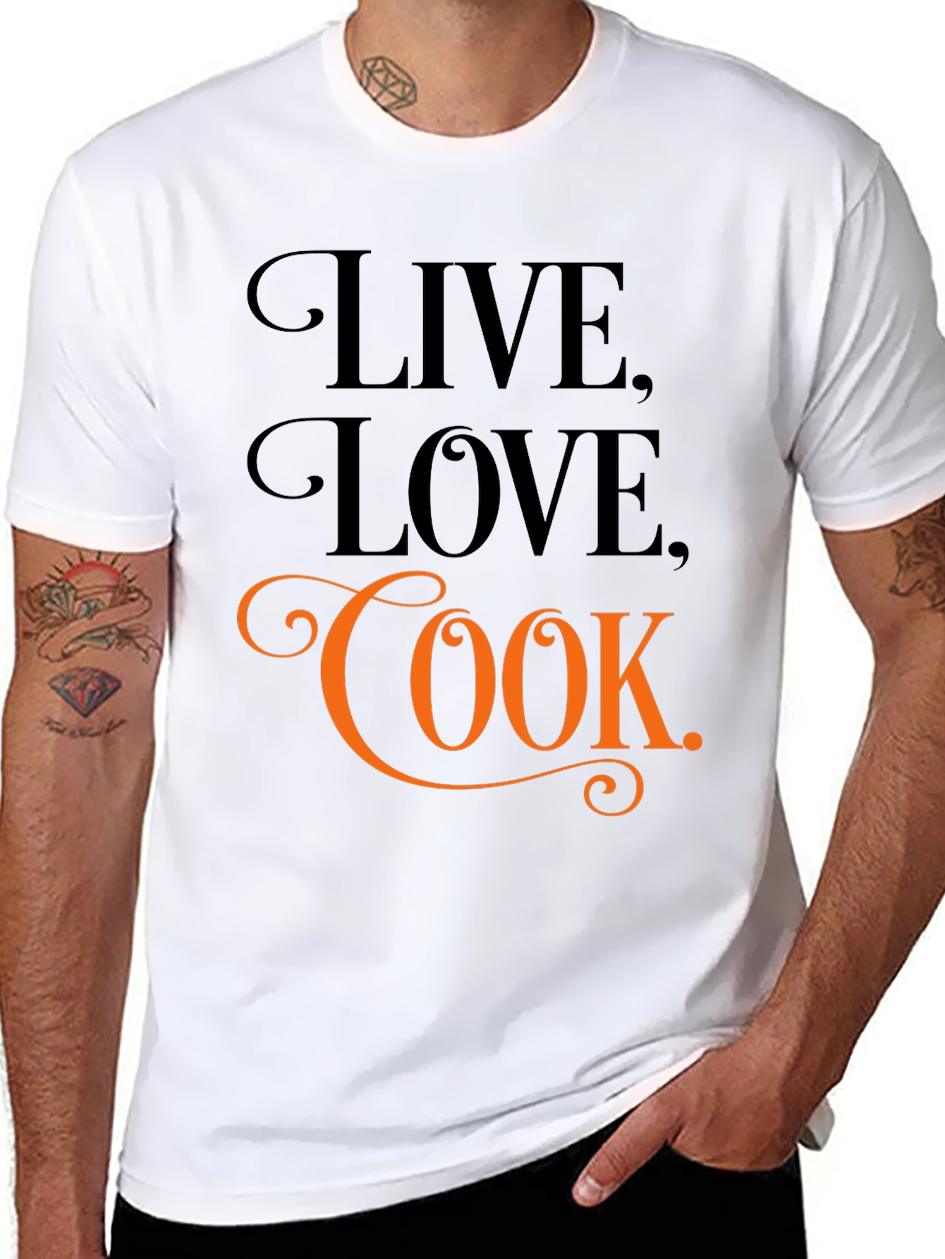 Live Love Cook Black Graphic Tee