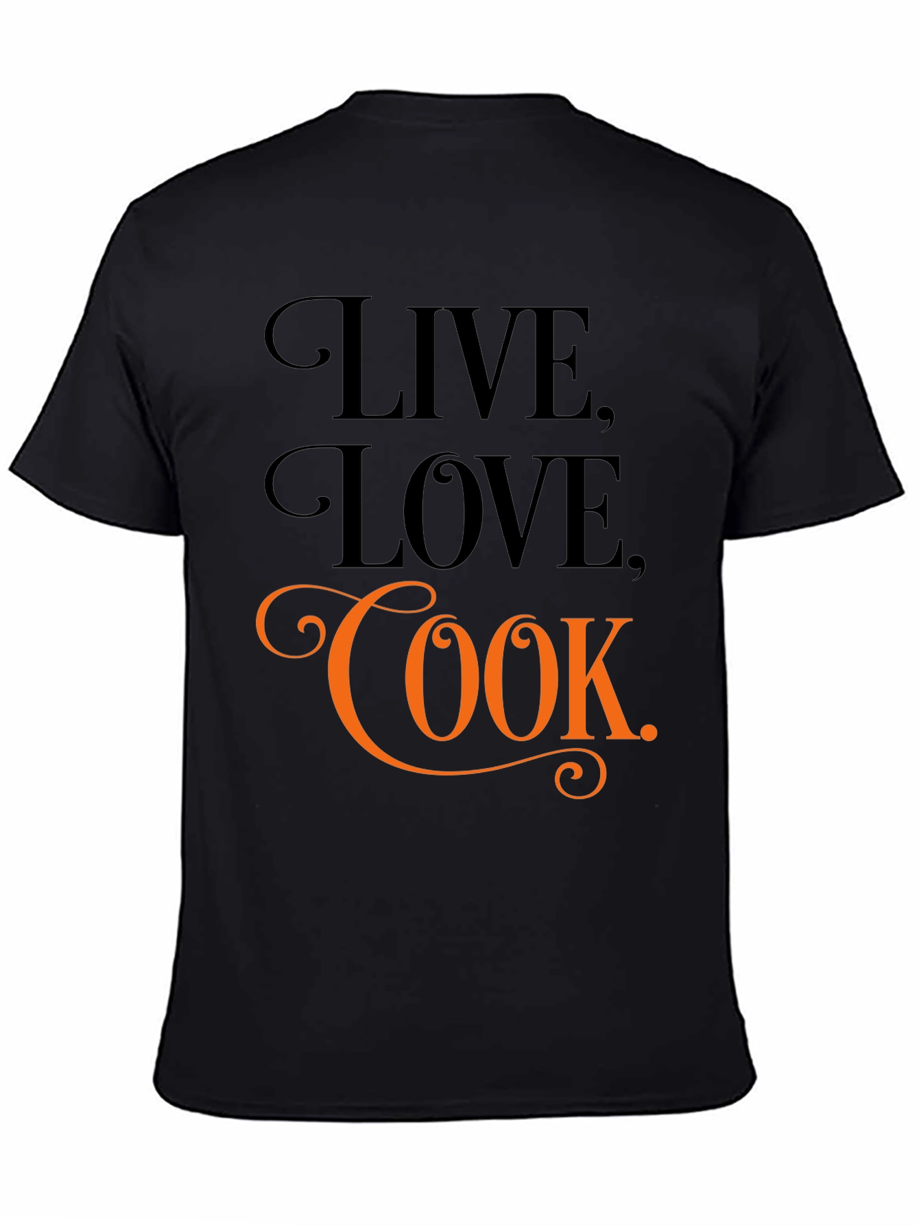 Live Love Cook Black Graphic Tee