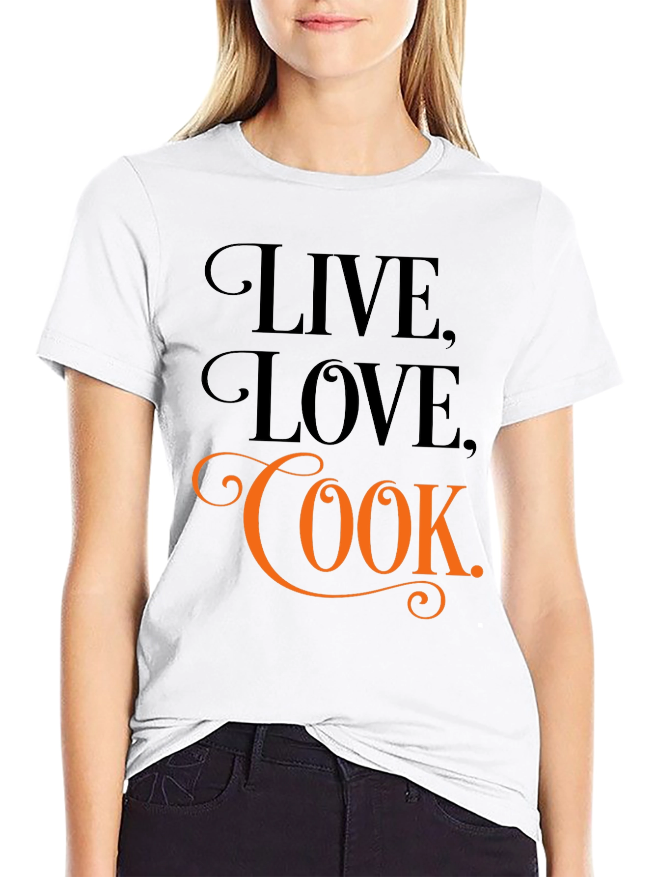 Live Love Cook Black Graphic Tee
