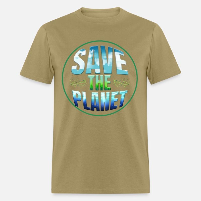 Logo Save The Planet With Clouds, Gras, Ocean For